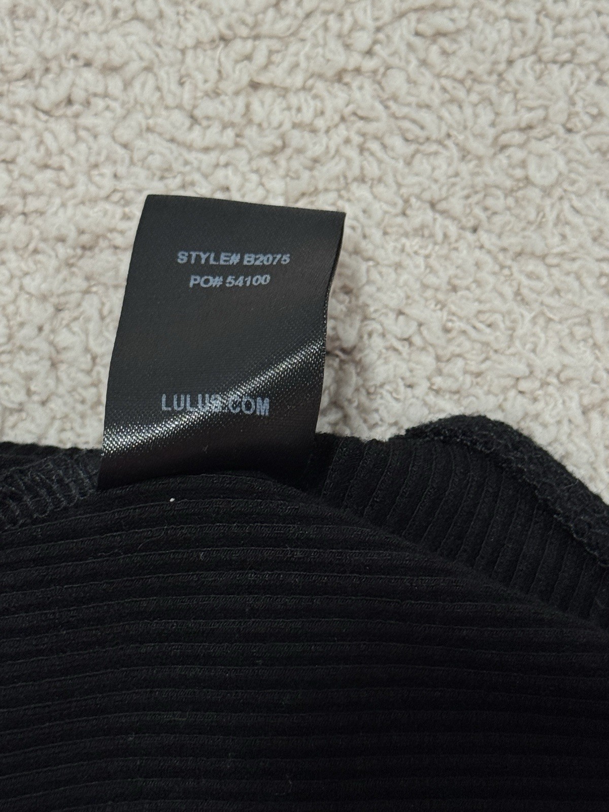 Lulus Basics Black Ribbed Long Sleeve Bodysuit Size Large B2075 Snap Closure