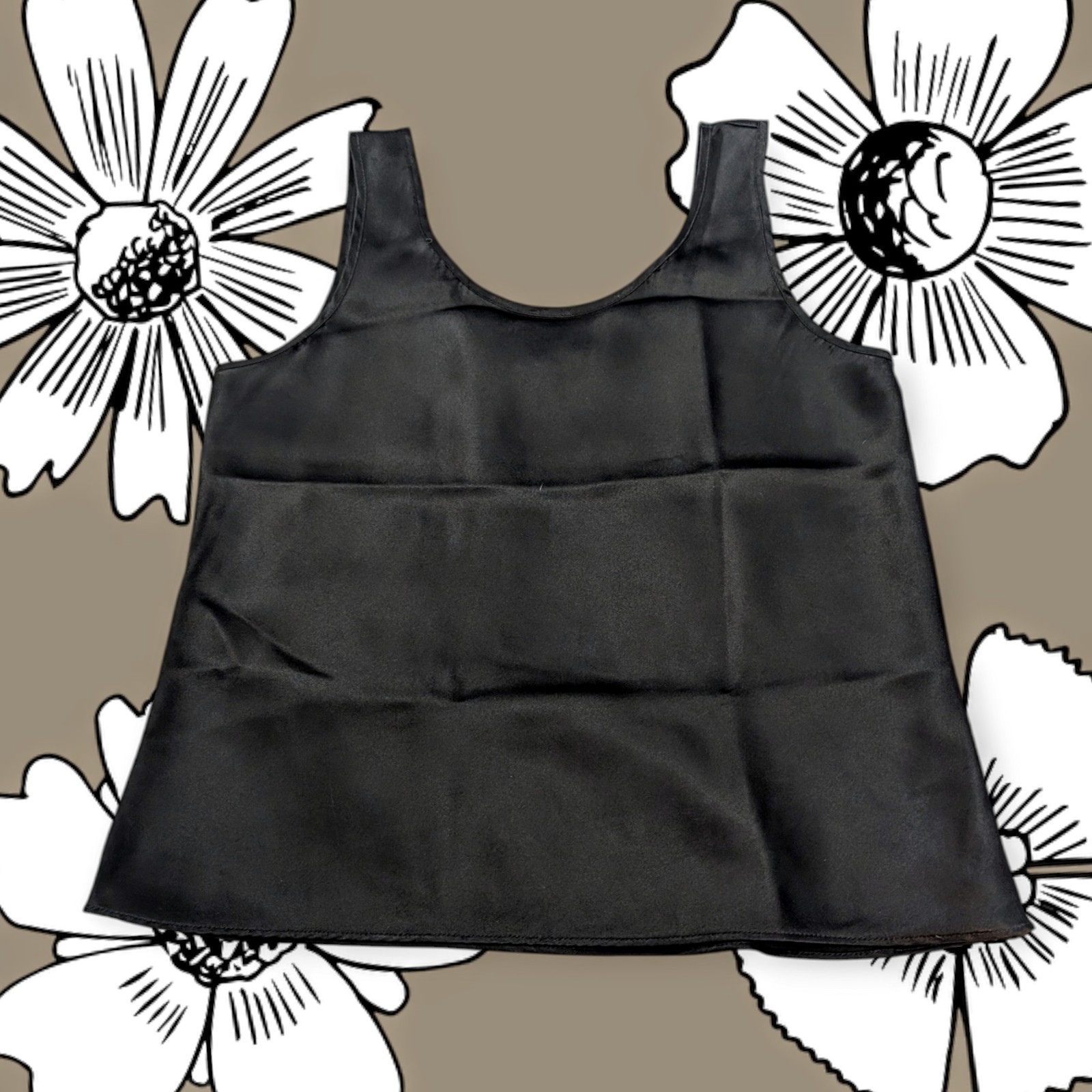 MAIDENFORM Y2K Vintage Satin Black CAMI Camisole Top Whimsigoth Women’s Medium