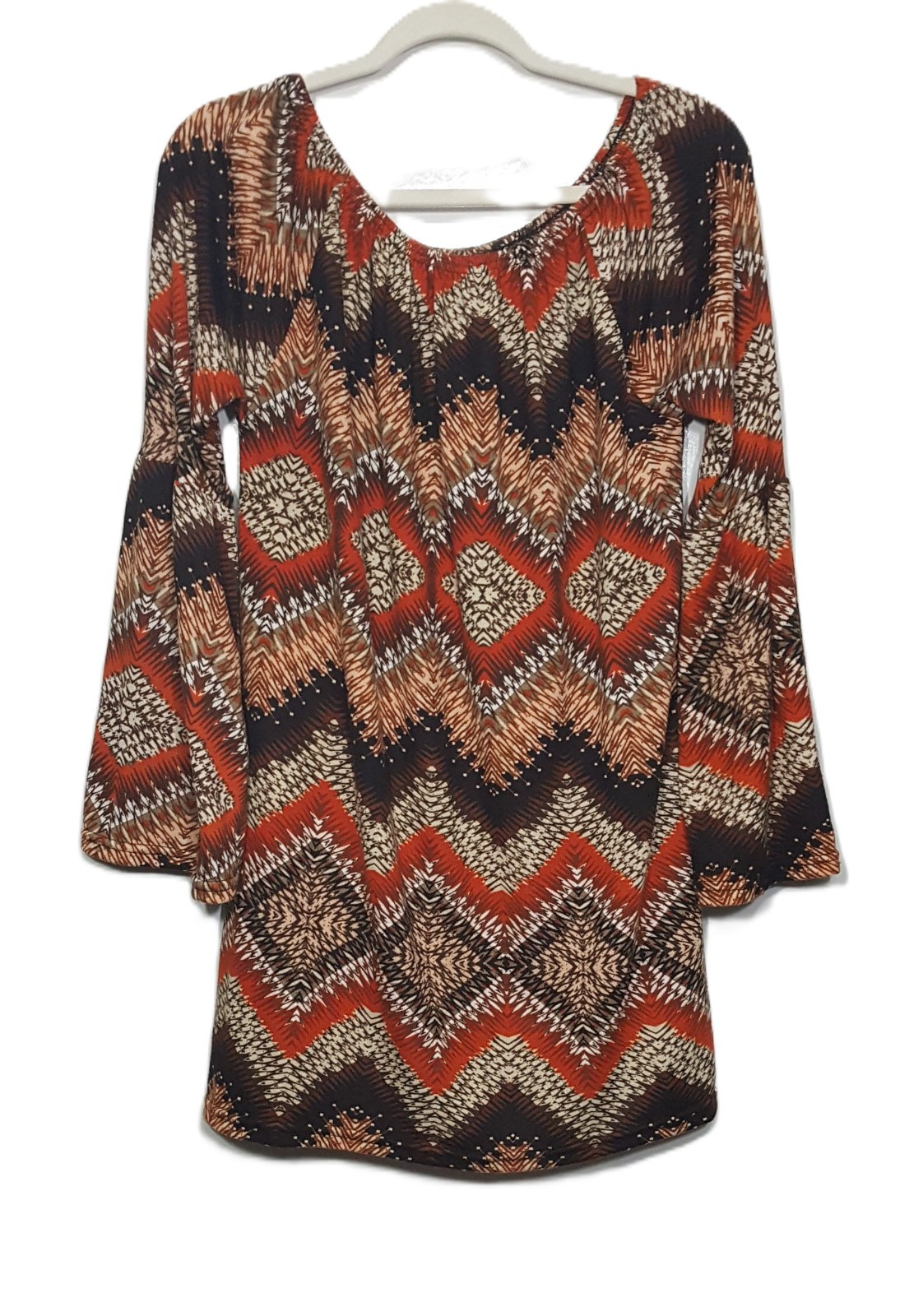 WinWin Tunic Top Size L-XL Bell Sleeves Soft Stretchy Flowy Pull On Boho Hippy.