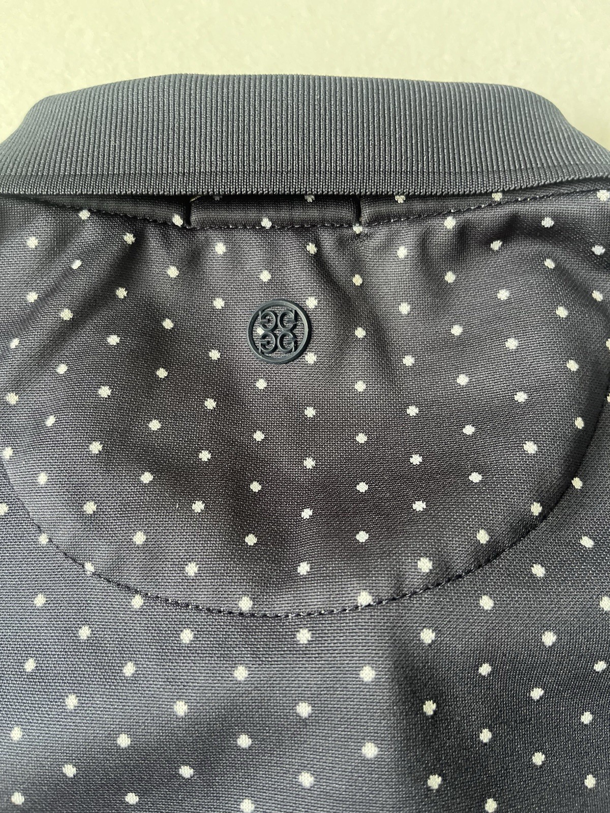 G/FORE Women’s Polo Shirt Size Large Blue Twilight Polka Dot Golf Sport Stretch