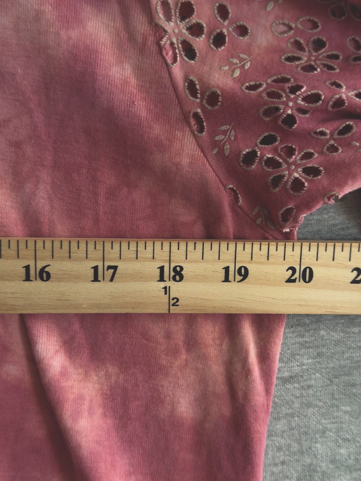 Glima Top Sz 1X Pink Wash Grunge Fairy Y2K Renaissance Script Rose Indie Tie Dye