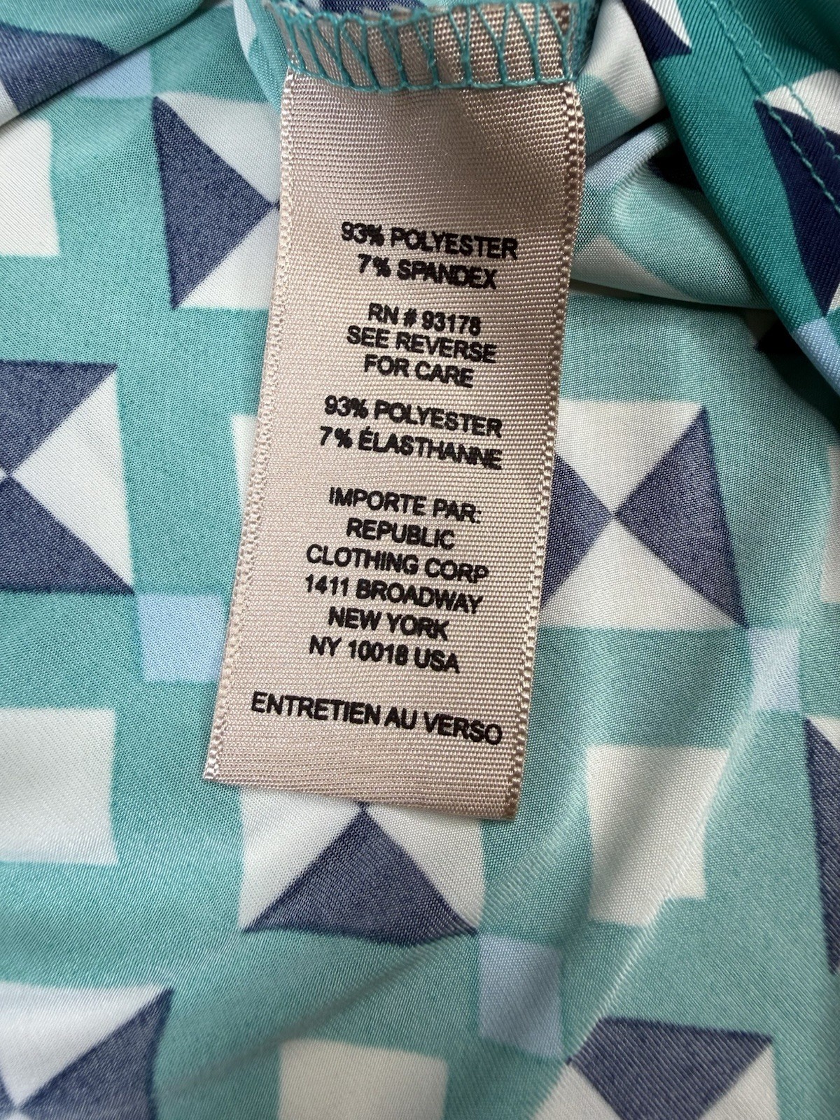 Philosophy Republic Geometric Button Front Stretch Shirt Women’s M Medium Blue