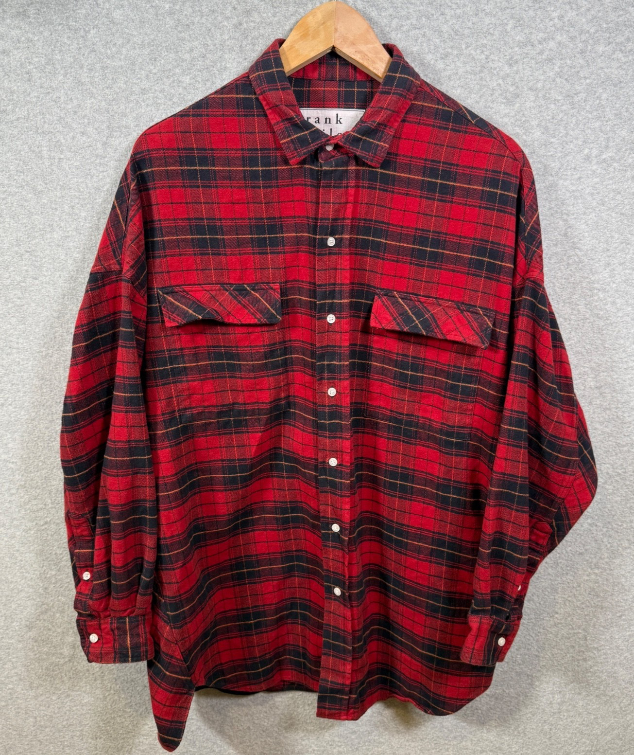 Frank & Eileen McLoghlin Red Plaid Flannel Shirt Sz XS/S Oversized