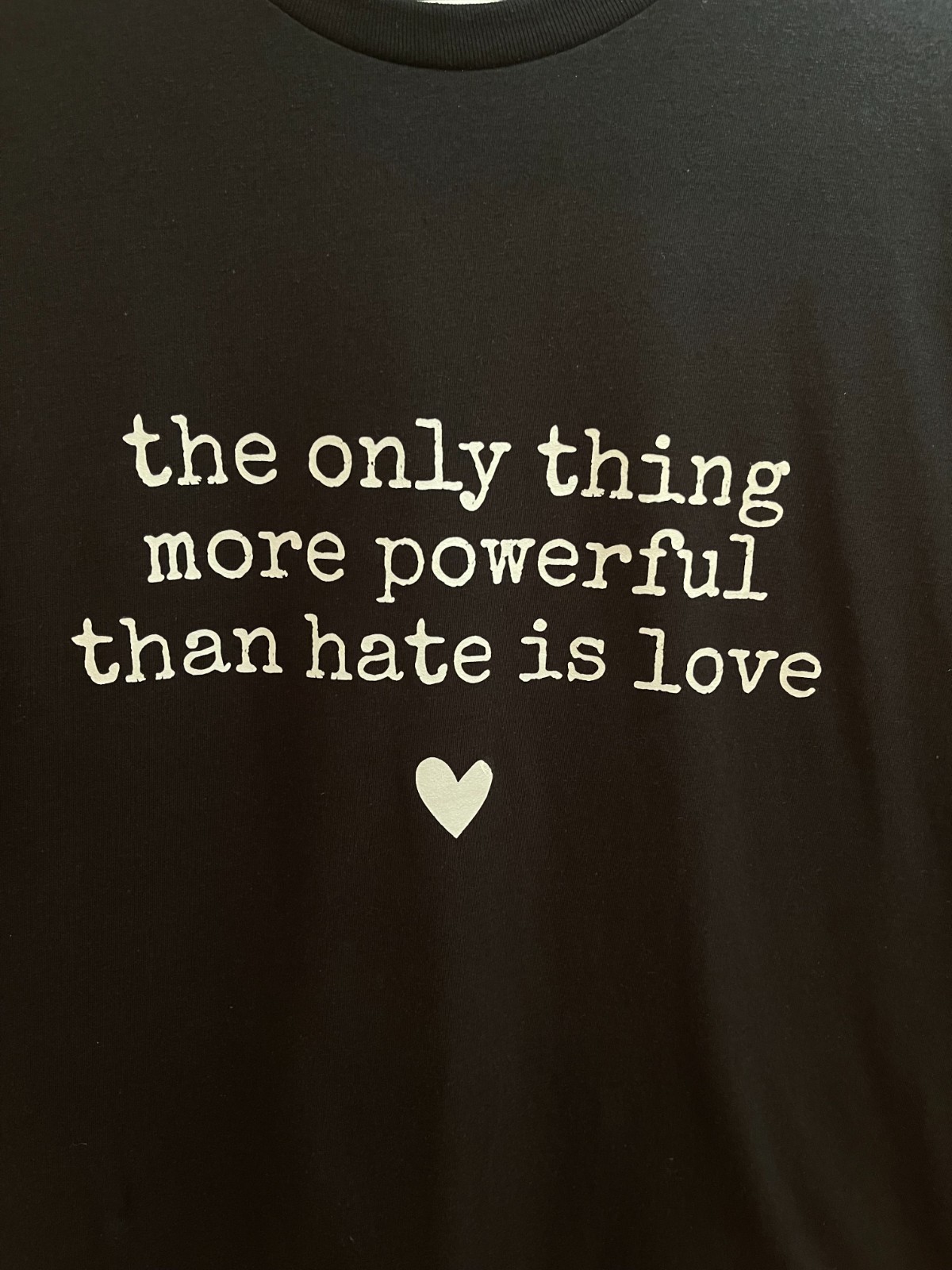 Love Over Hate Black Graphic Tee Handmade Short Sleeve Unisex