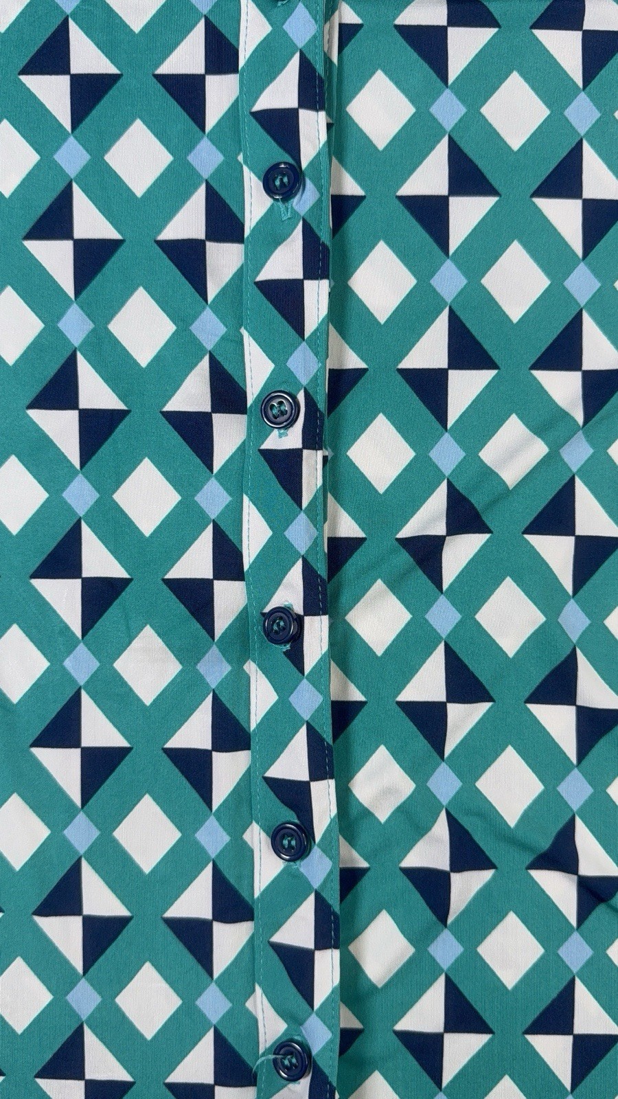 Philosophy Republic Geometric Button Front Stretch Shirt Women’s M Medium Blue