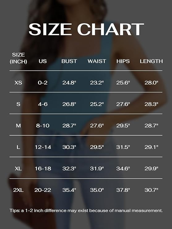 REORIA Butsmooth Womens Sexy Square Neck Sleeveless Tank Top Bodysuit 2XL 16