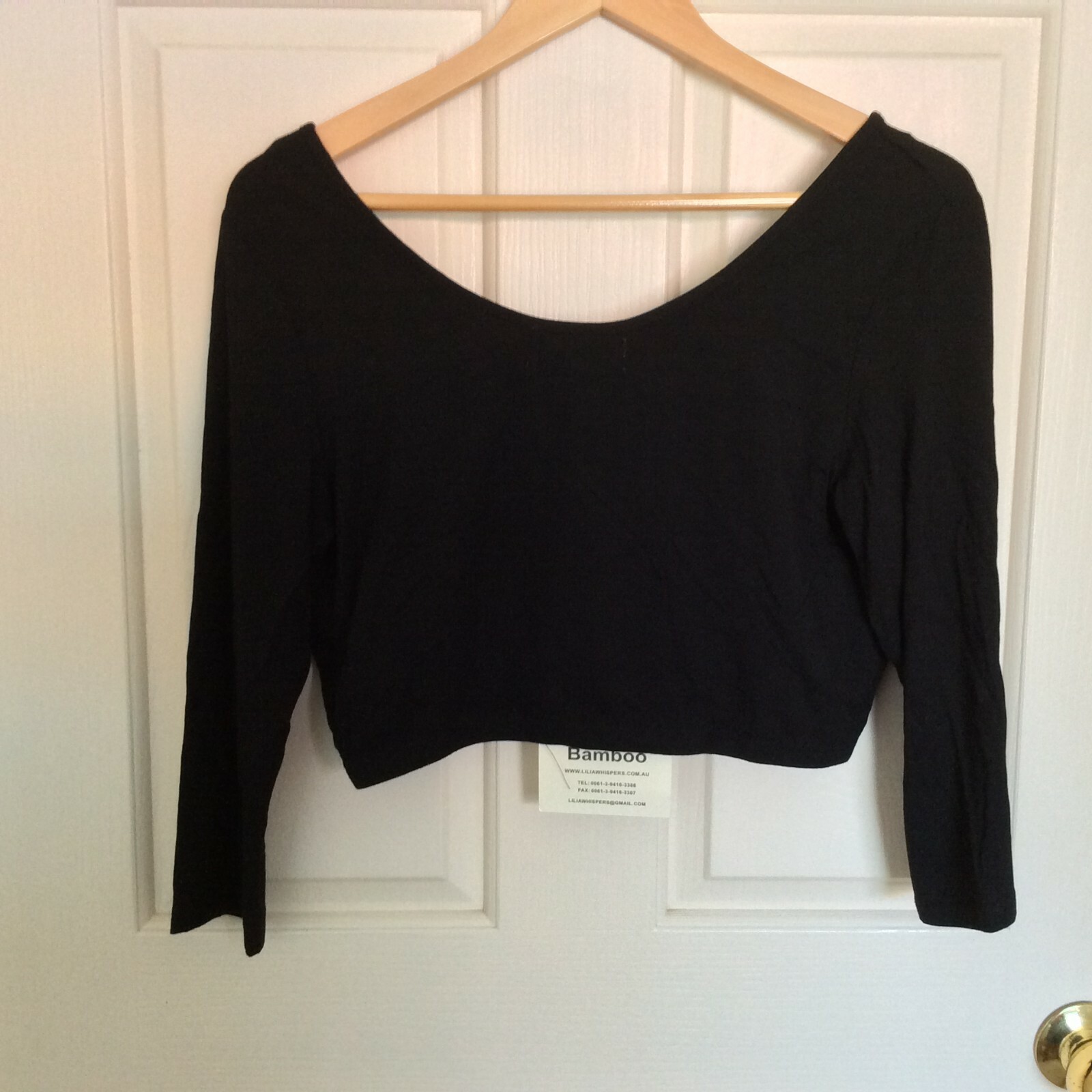 WHISPERS WOMEN 3/4 DESIGNER BAMBOO SECRET SLEEVE TOP SIZE S