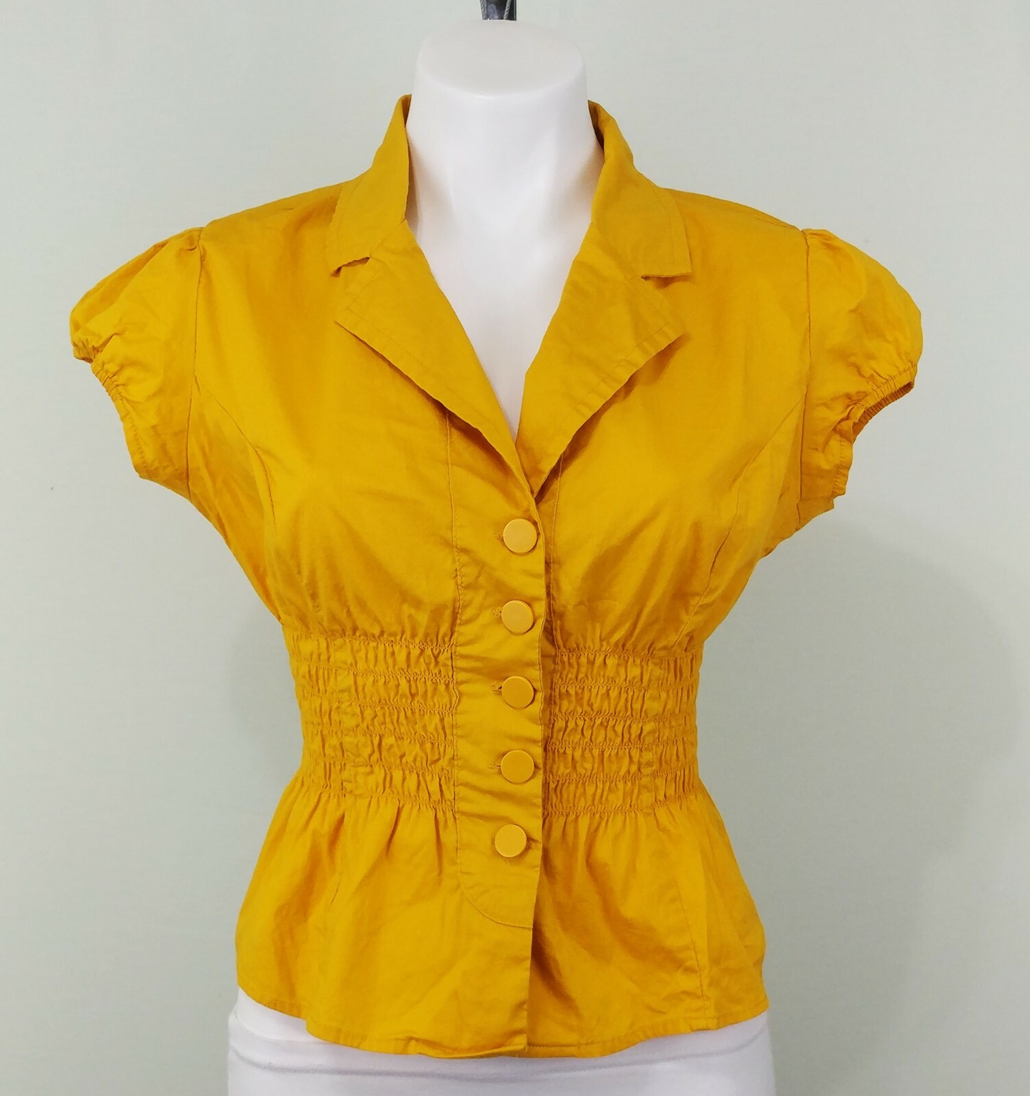 Paper Tee Women Shirt, Size L, Yellow, 97% Cotton, 3% Spandex