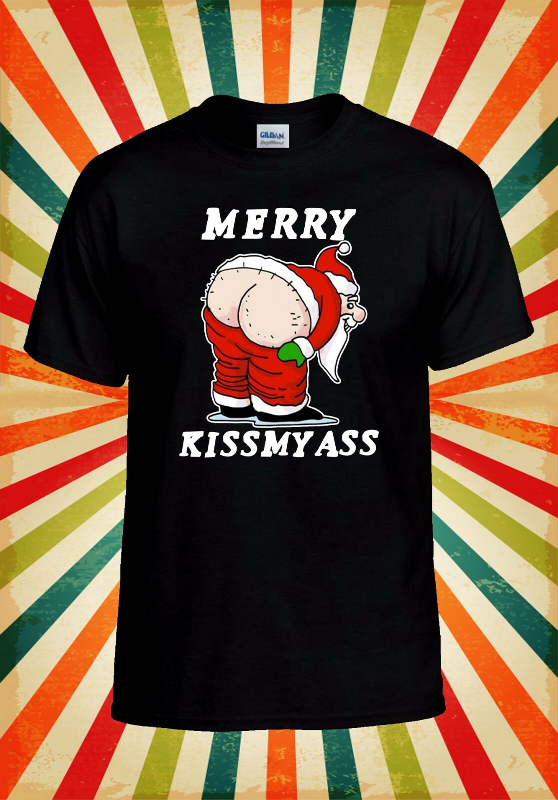Merry Kissmyass Funny Santa Claus Men Women Vest Tank Top Unisex T Shirt 2286