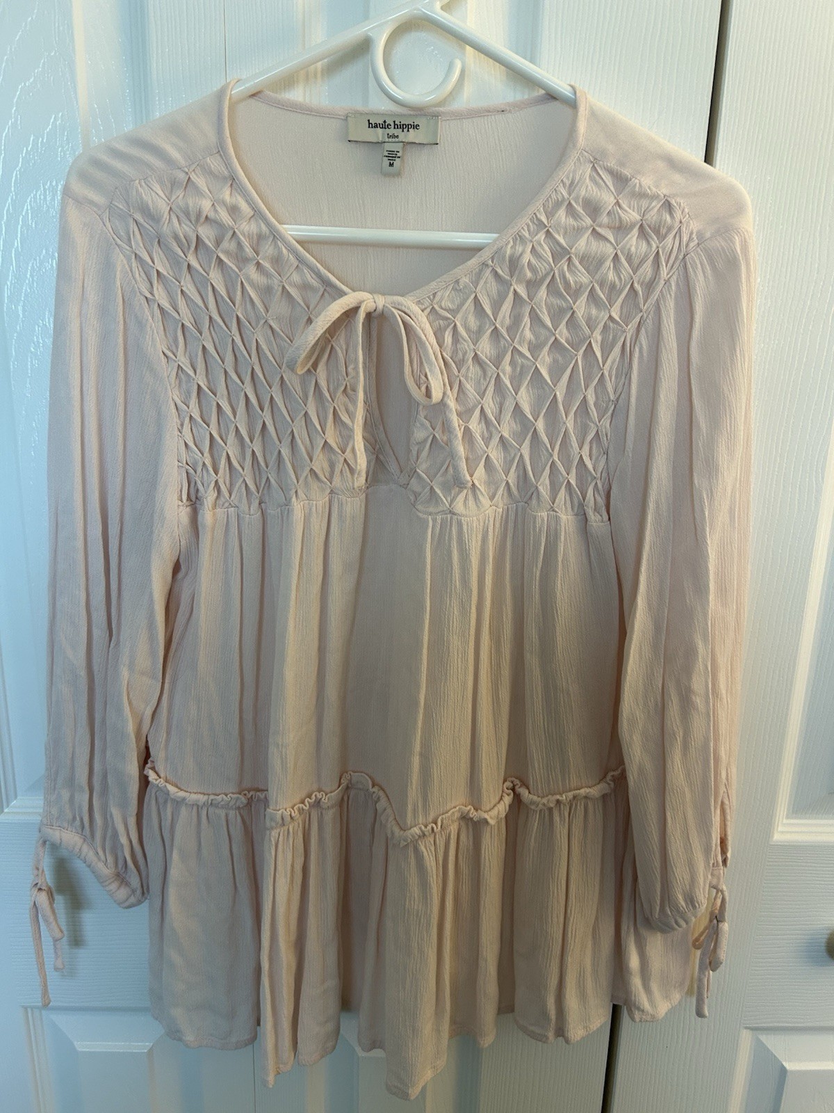 Haute Hippie Tribe Pink Top With Ruffle Size M
