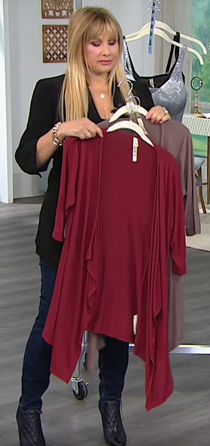 Rhonda Shear Women’s 2PC Comfort Wrap Cardigan & Tank Top, Size XS/S