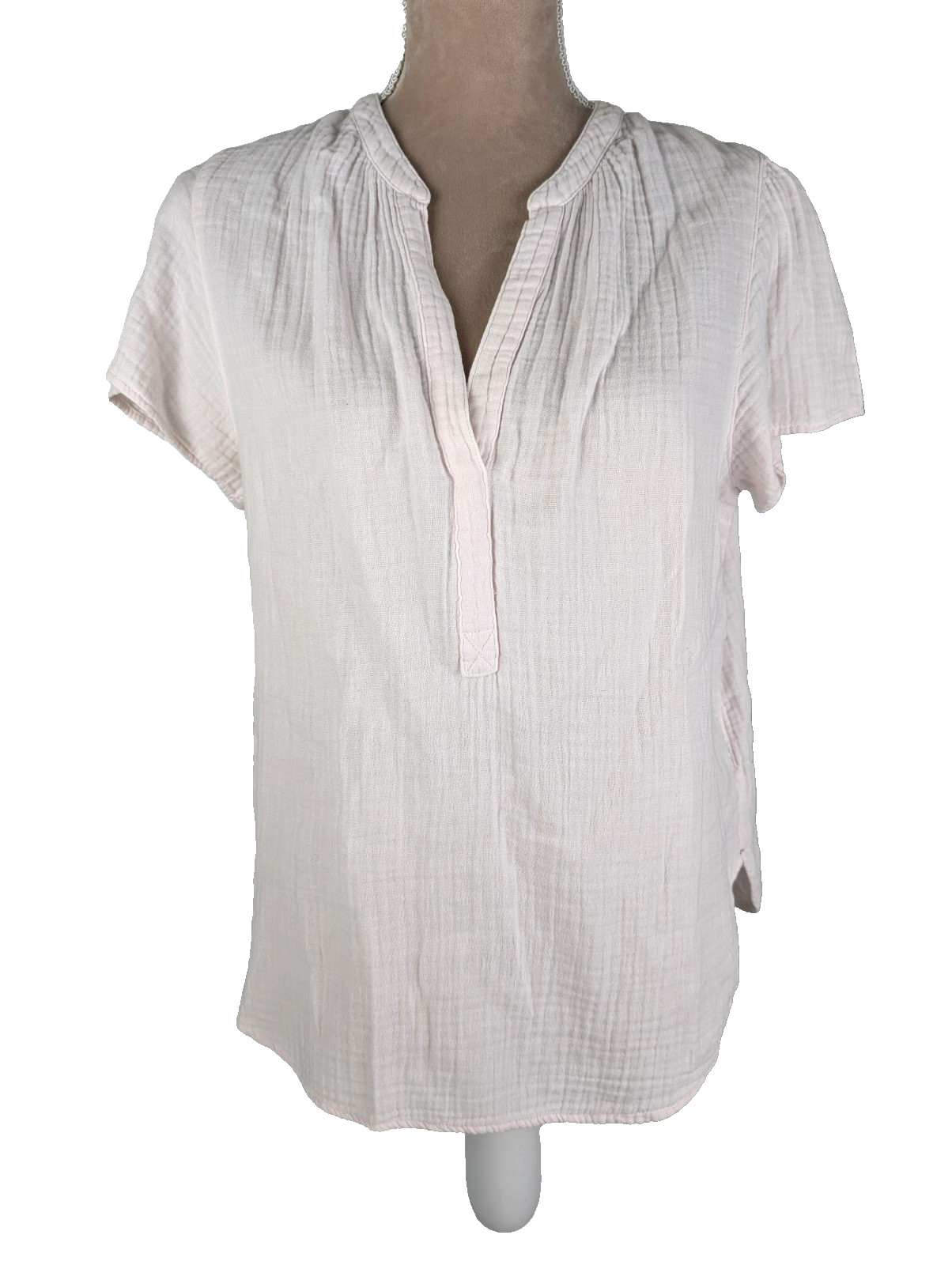 XiRENA Kane Cotton Gauze Tunic Top Blush Pink Size Small Beachy Classic Boxy