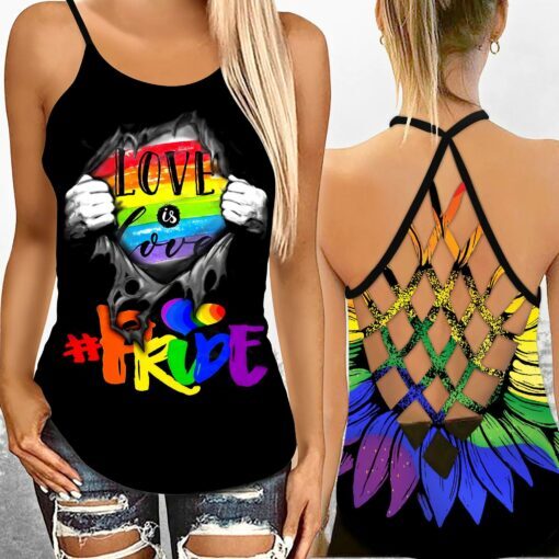 LGBT pride Love Is Love Criss-cross Tank Top For LGBT Pride Month_6419