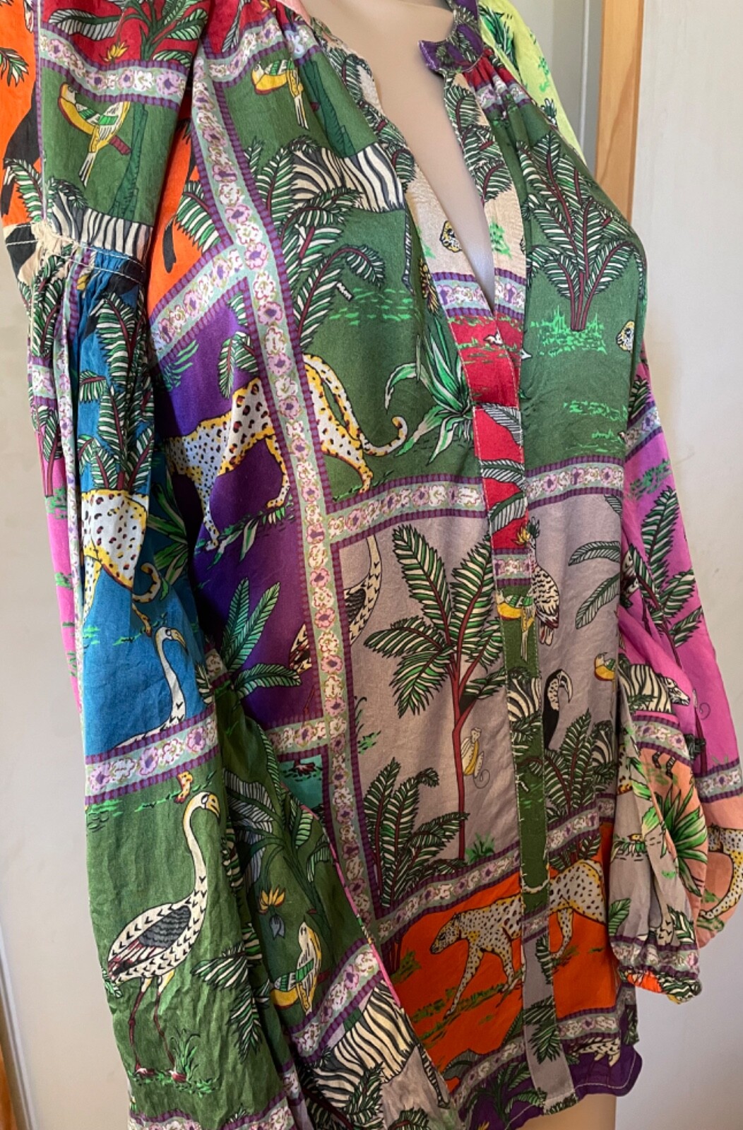 Lola Australia Silk Tiger Tiger Shirt Large