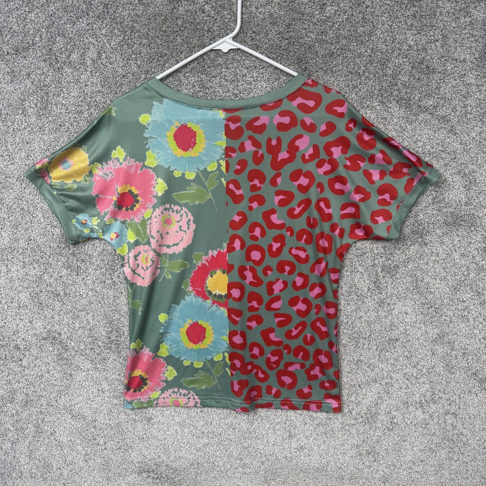 Floral Leopard Top S Eclectic Maximalist Dopamine Dressing Cottagecore Whimsical