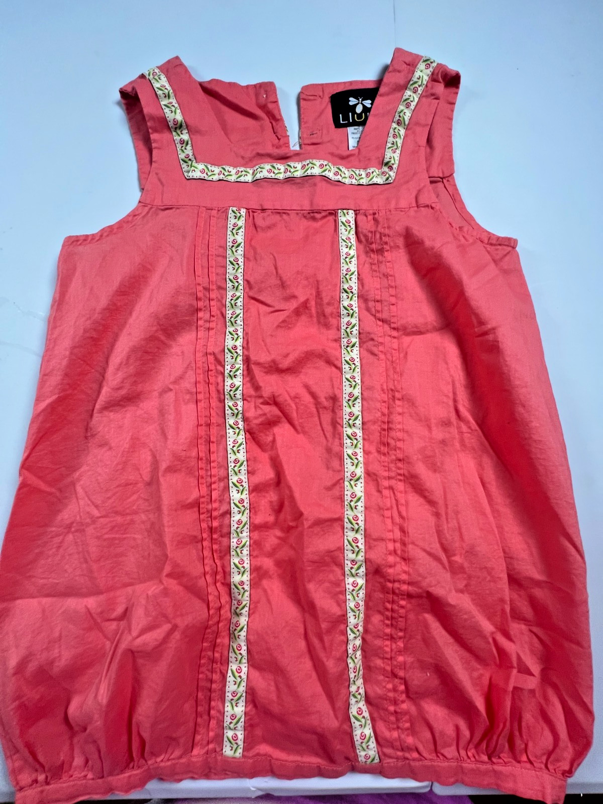 llum blouse womens cotton sleeveless ribbon trim pleated sz 10 boho peasant