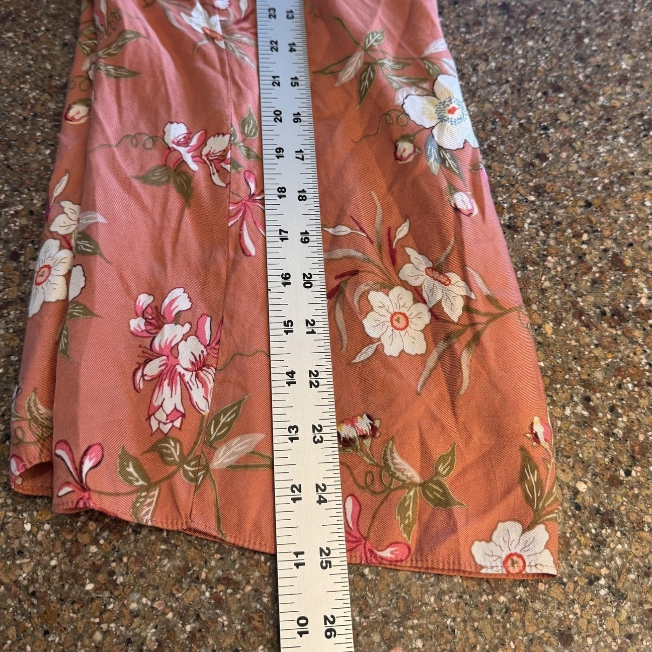 Rebecca Taylor Womens Silk Blend Floral Blouse 8 Orange Tie Cuff Cottagecore
