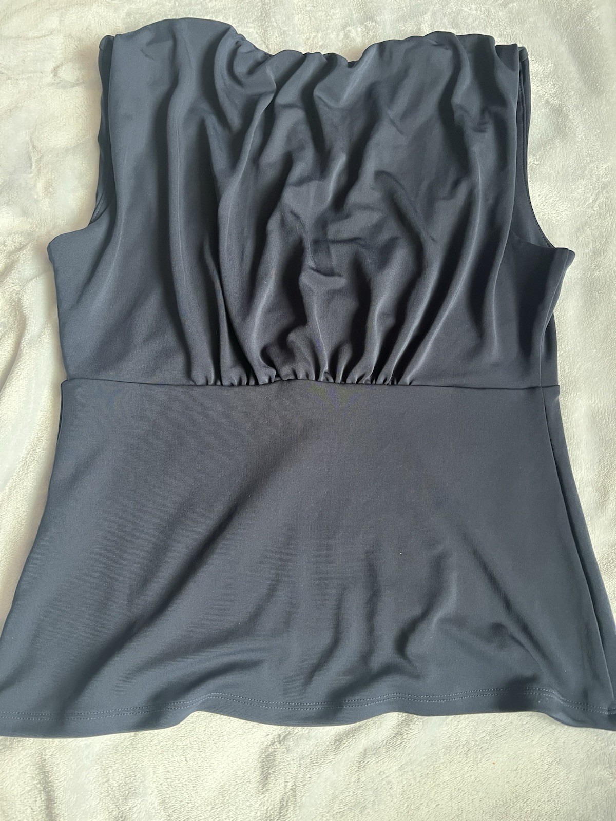 Banana Republic V-neck Shirred Navy Top Size M