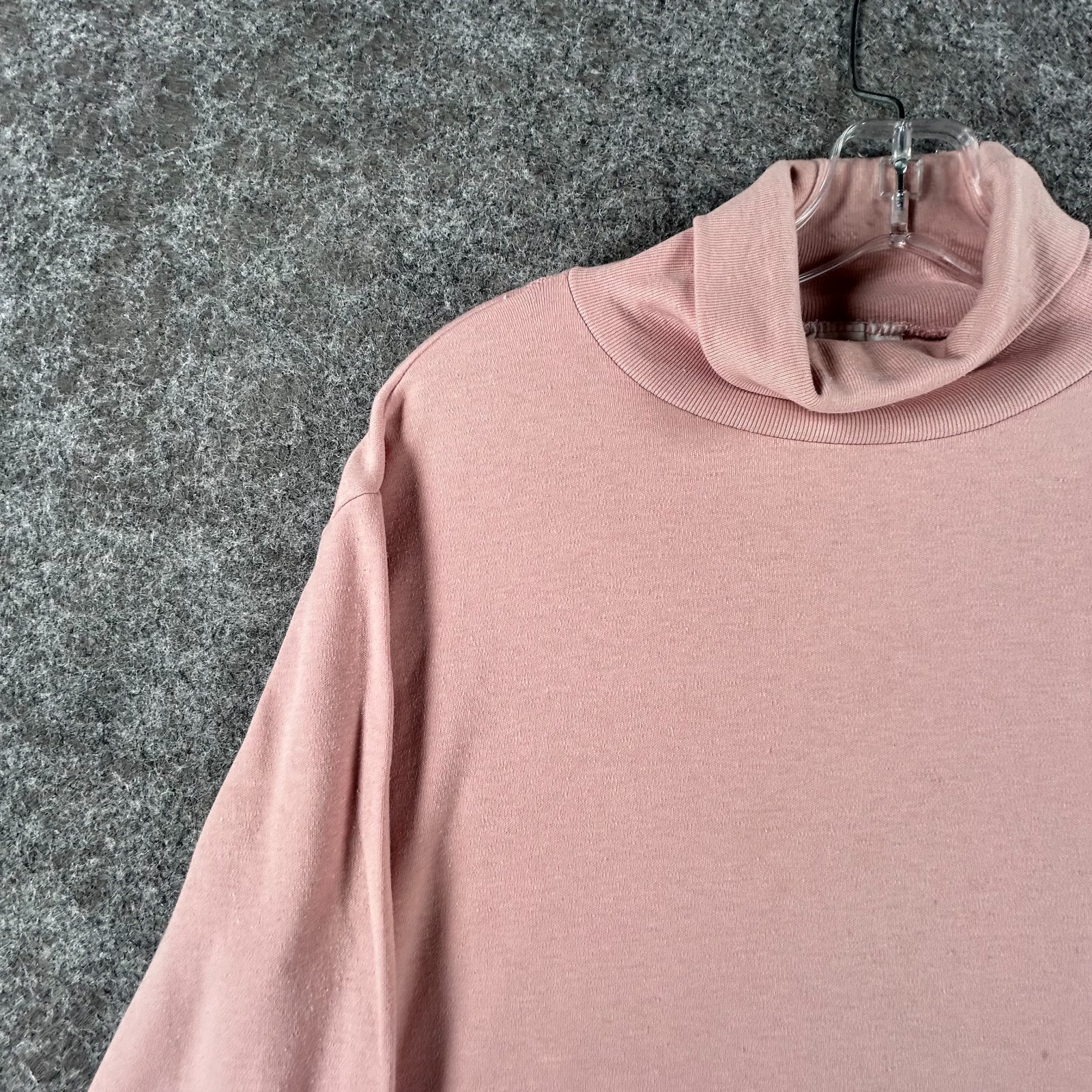 Thackery Turtleneck Pullover Top Womens L+ Rose Gold Comfort Stretch Long Sleeve