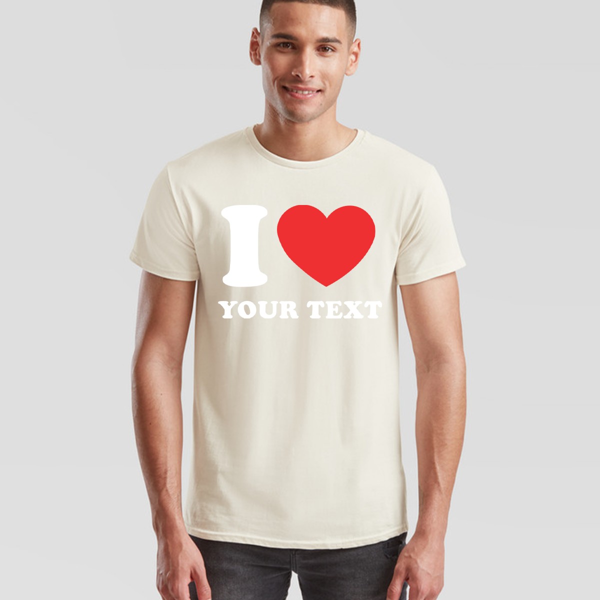 Personalised I Heart Custom Text Unisex T Shirt Men Women Tee Graphic Top