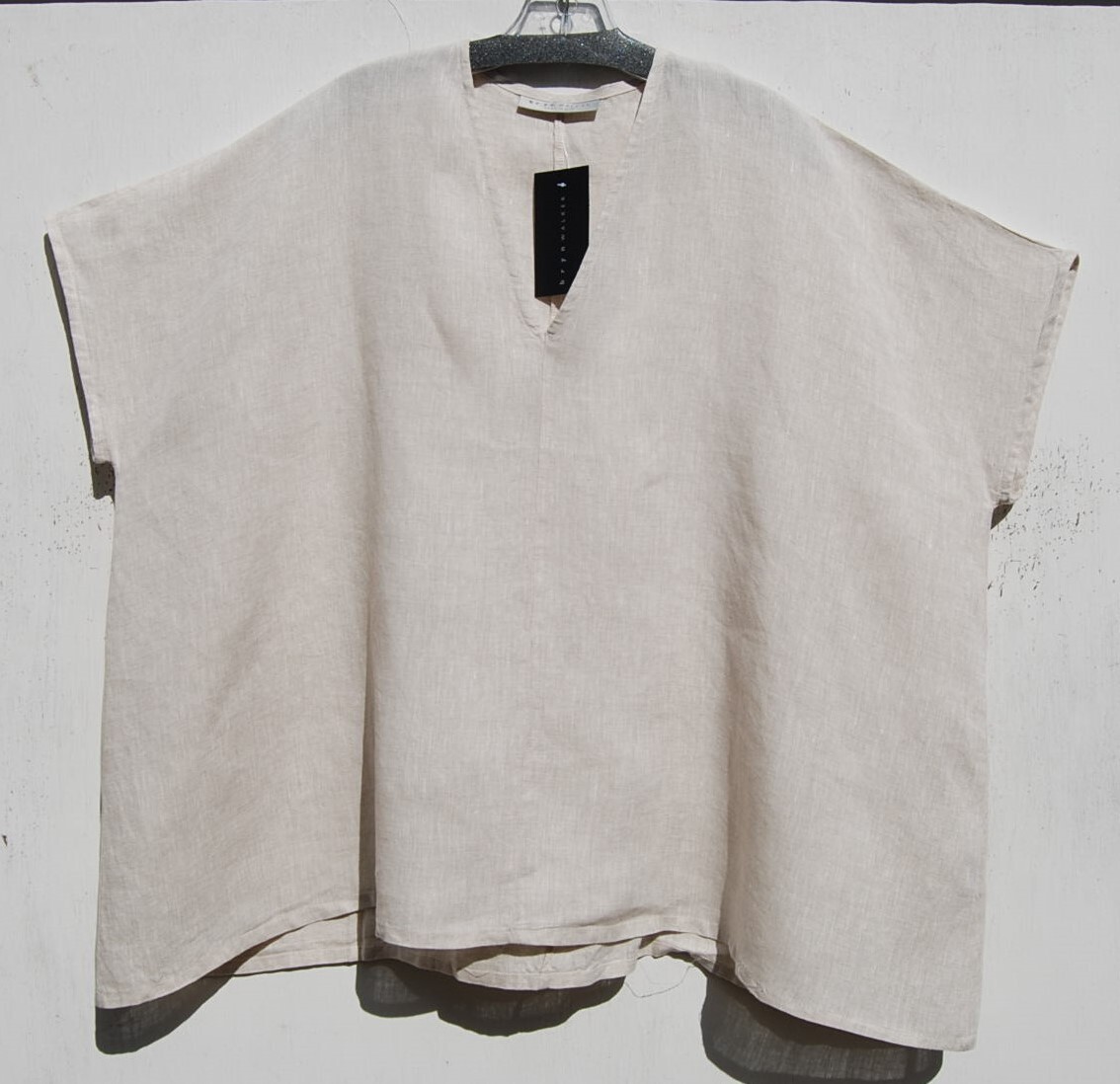 NWT Bryn Walker NATURAL Light Weight Linen BAXTER Tunic Top 30″Long Oversize XL