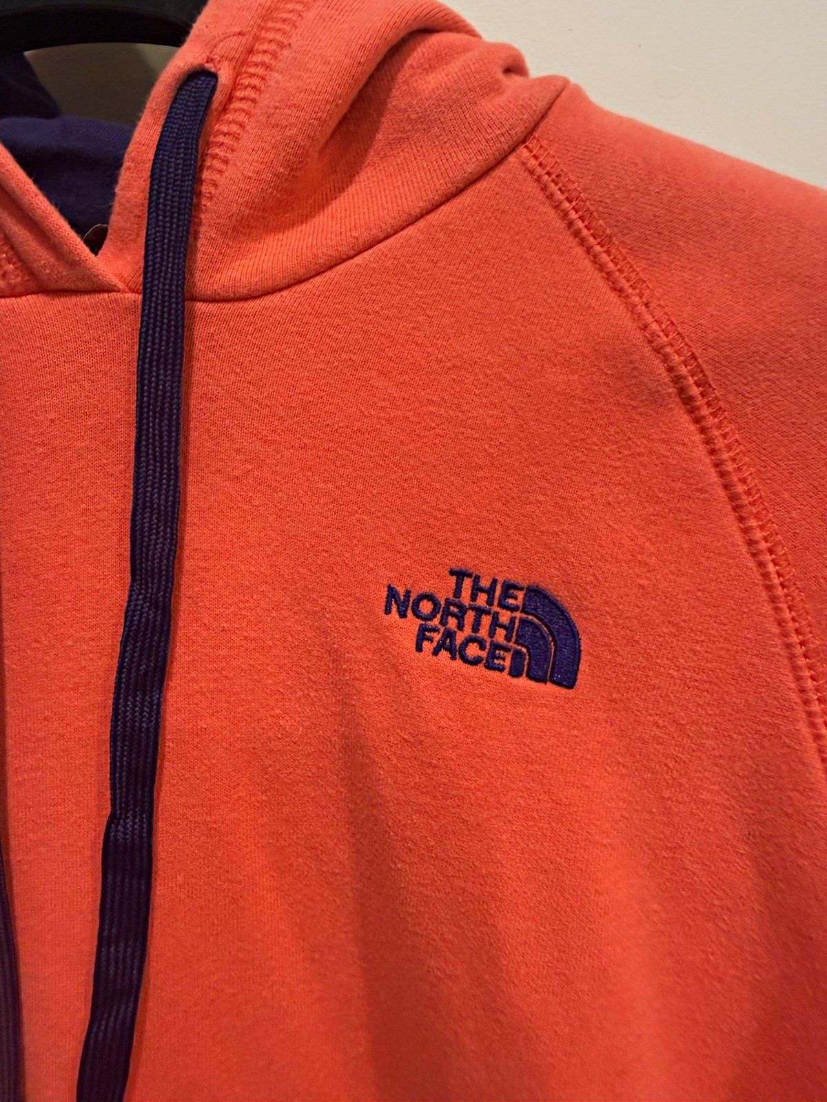 The North Face Orange & Purple Pullover Hoodie Embroidered Logo Pockets S/P