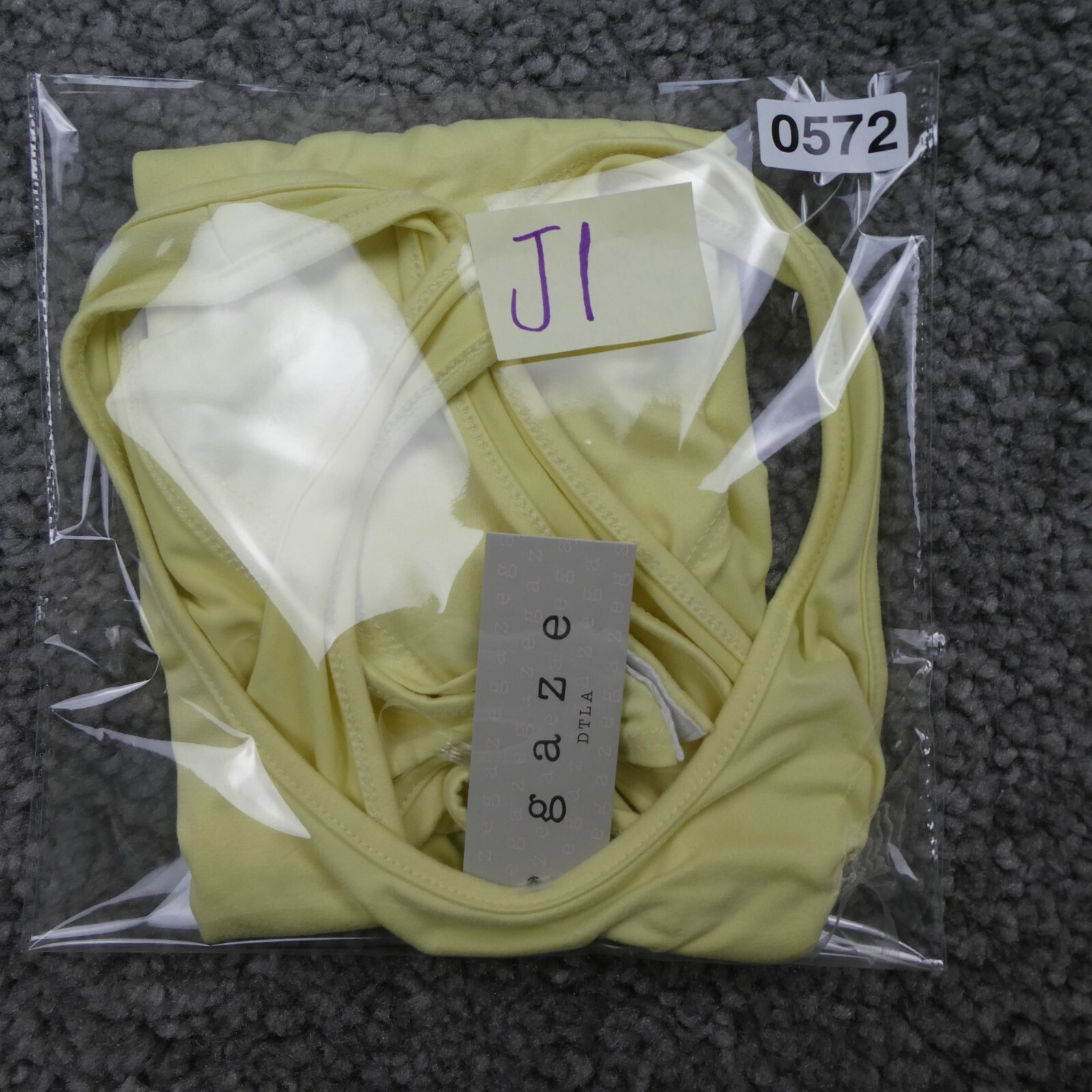 Gaze Women Bodysuit Size XS Yellow Scoop Neck Open Diamond Back Cutout NWT