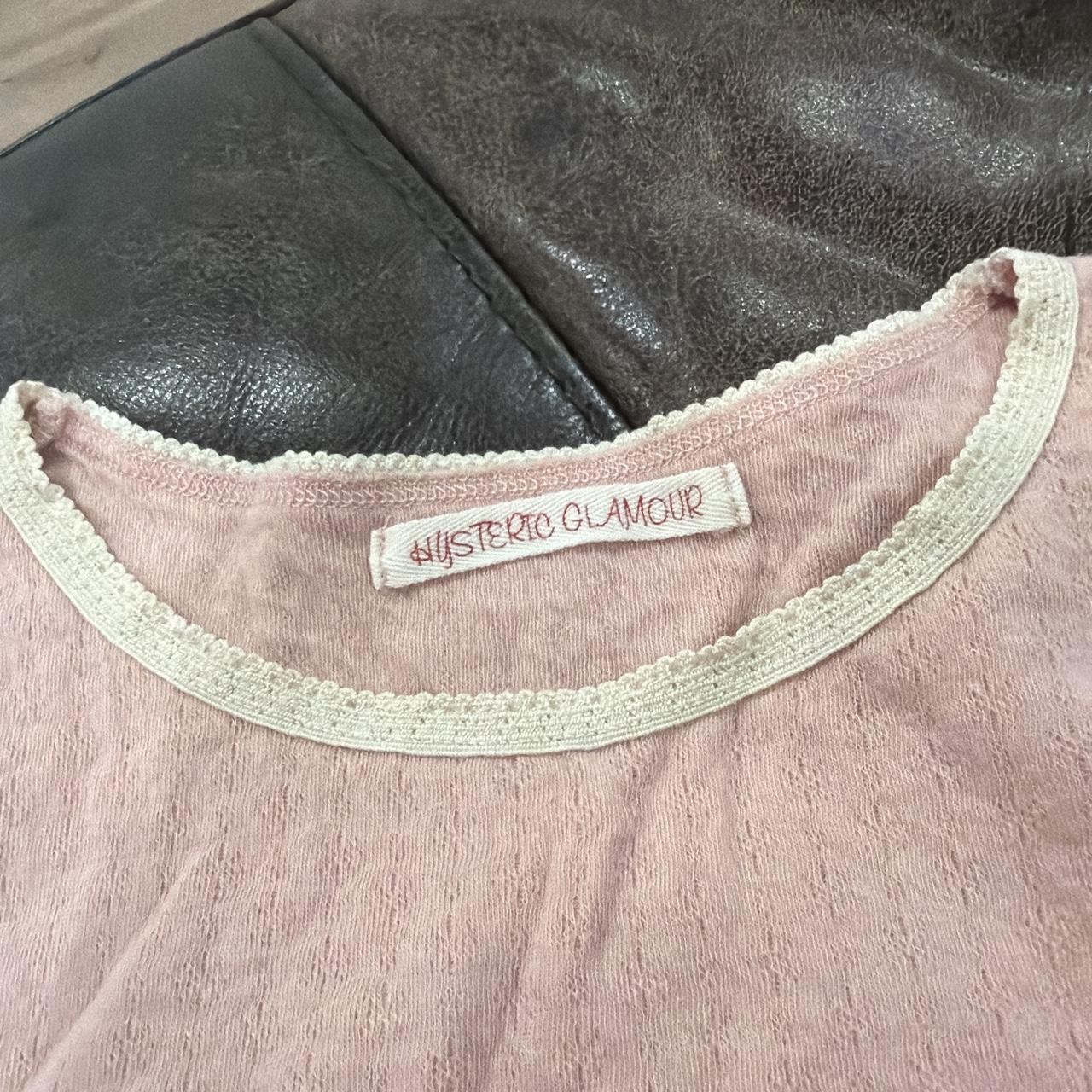 Hysteric glamour light pink pointelle beachnik top