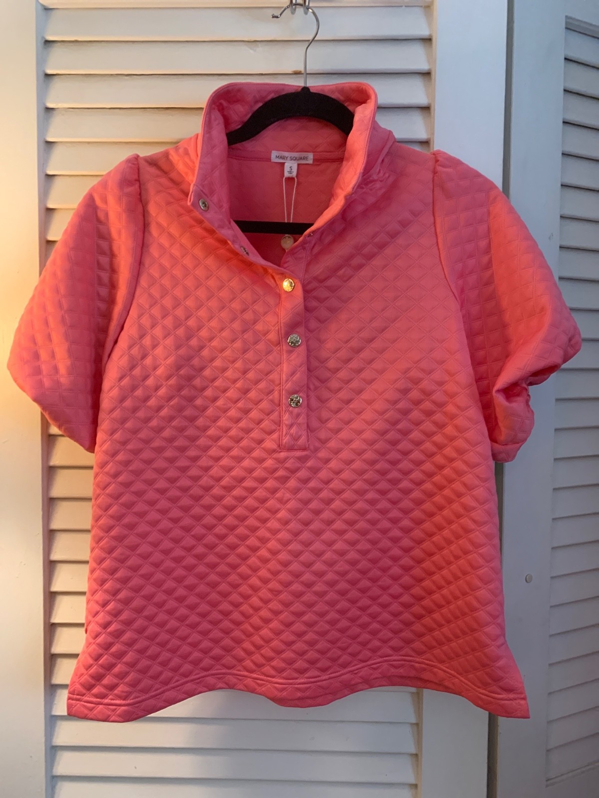 Mary Square Madelyn Jacard Pink Top Size S
