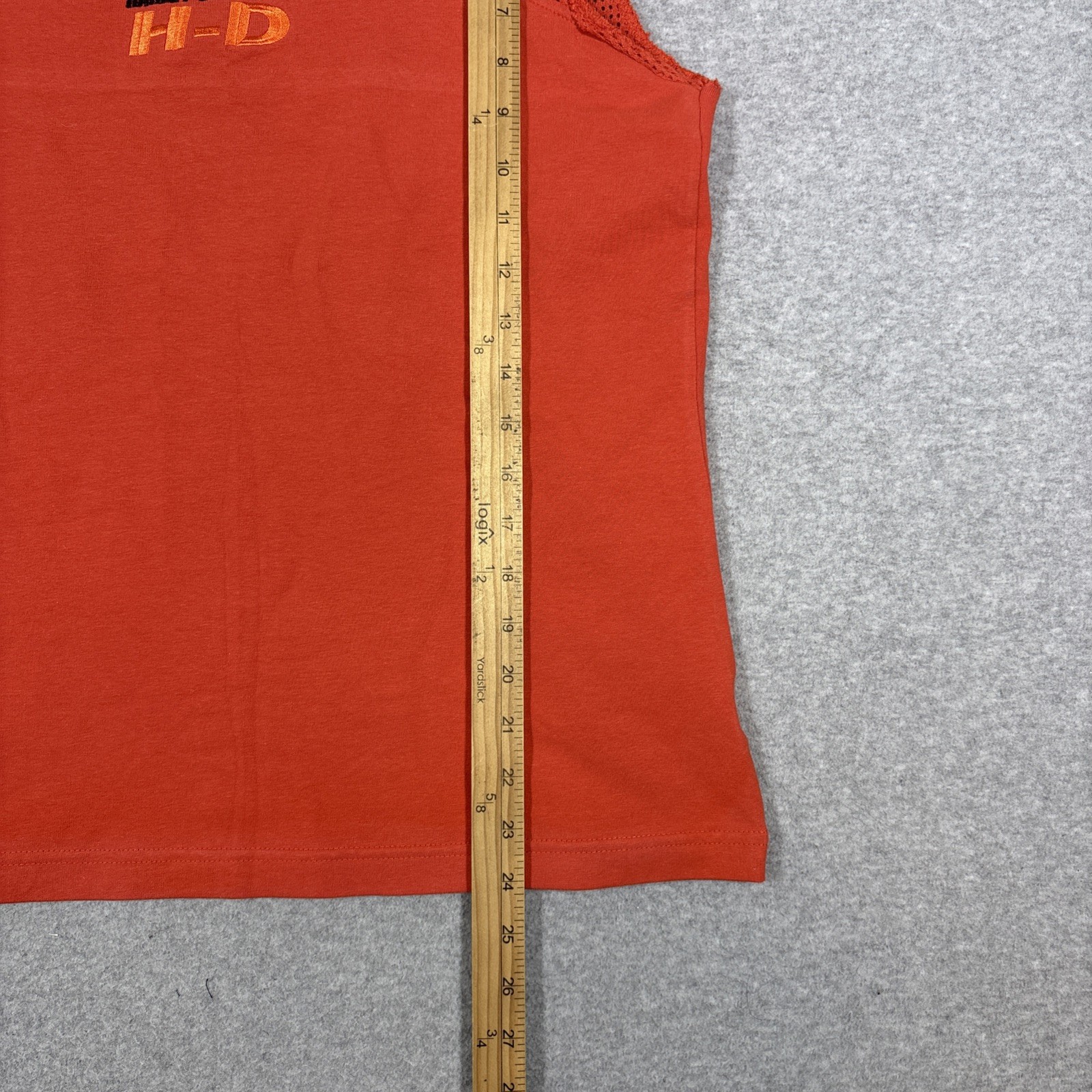 VTG Harley Davidson Women’s Mesh Tank Size 2X Orange Biker Motorcycle Y2k