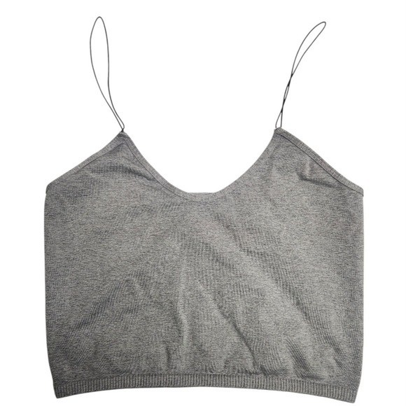 Intimately Free People Gray Spaghetti Strap Cropped Tank Top M/L