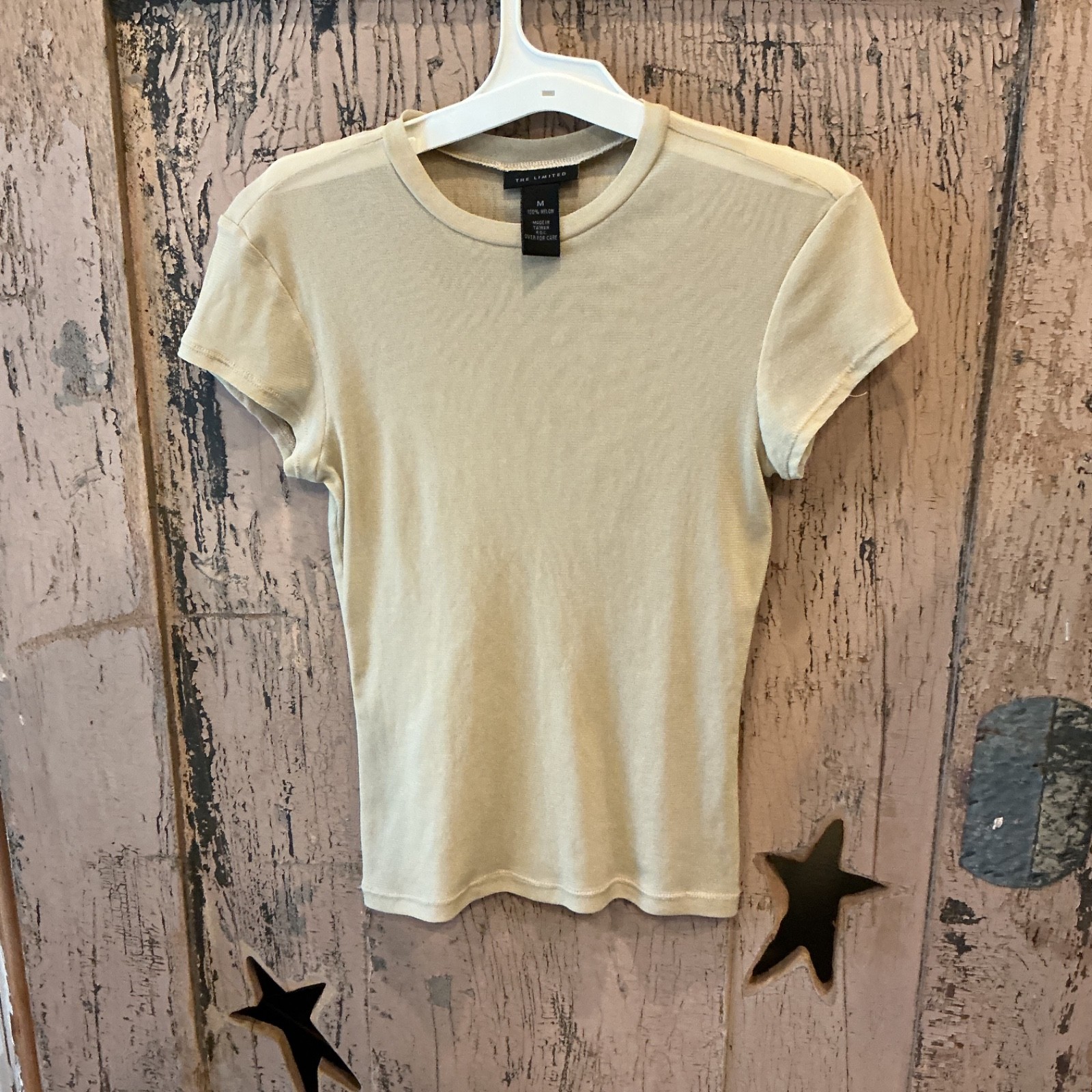 Vintage Y2K The Limited nude Sheer Mesh Tee-Shirt Size M