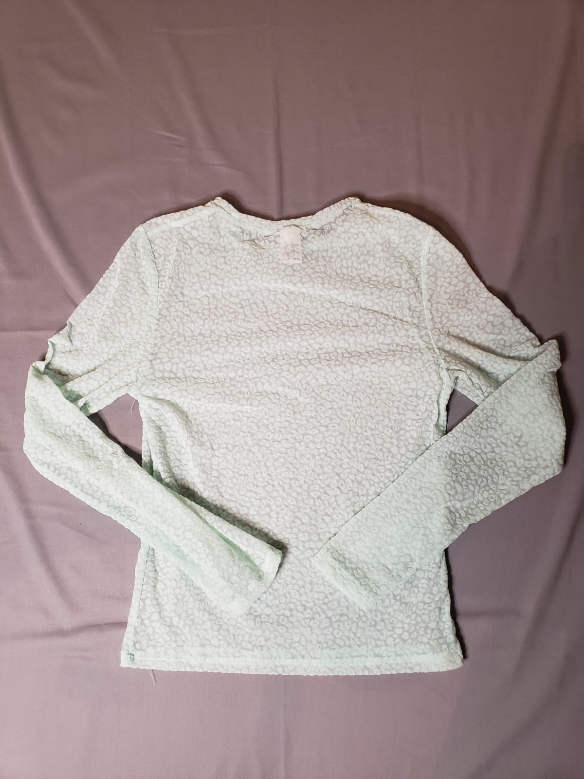 PINK Victoria’s Secret Womens M Mint Green Sheer Mesh Animal Print Top