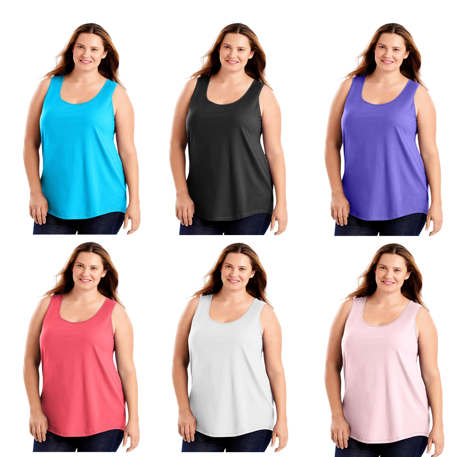 Hanes Just My Size Women’s Cotton Jersey Tank Top, Shirttail Hem