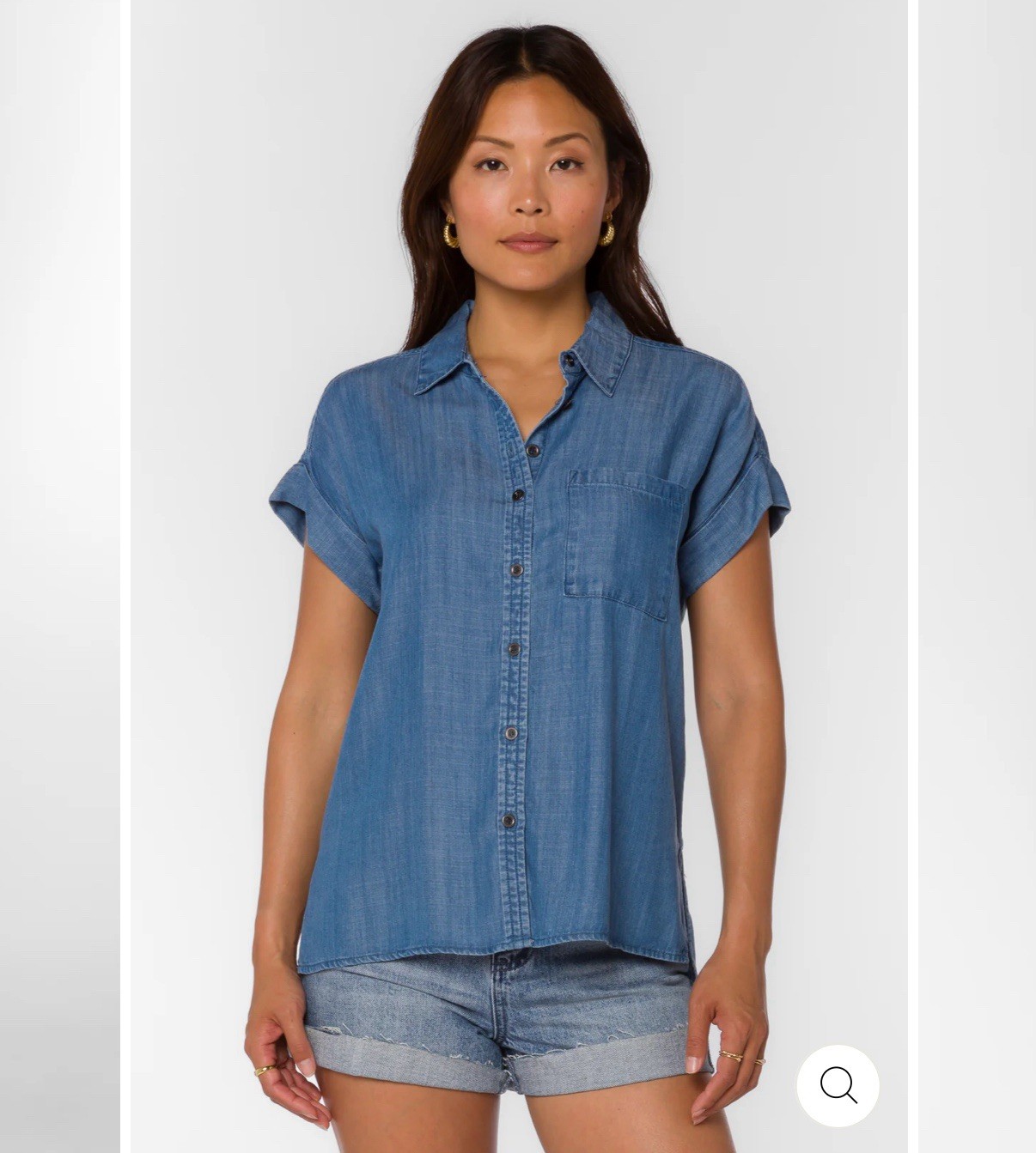 Velvet Heart Edison Chambray Button Up Western Shirt Small Blue Boho Festival