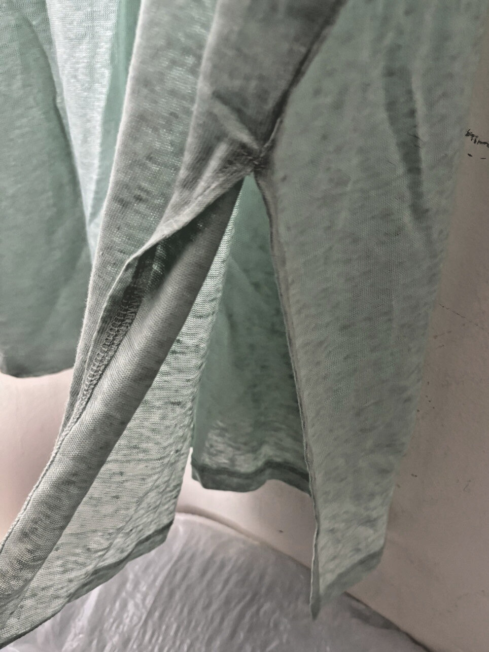 NWoT H&M Short Sleeve Linen T-Shirt Top V neck Lt Teal Size XXL