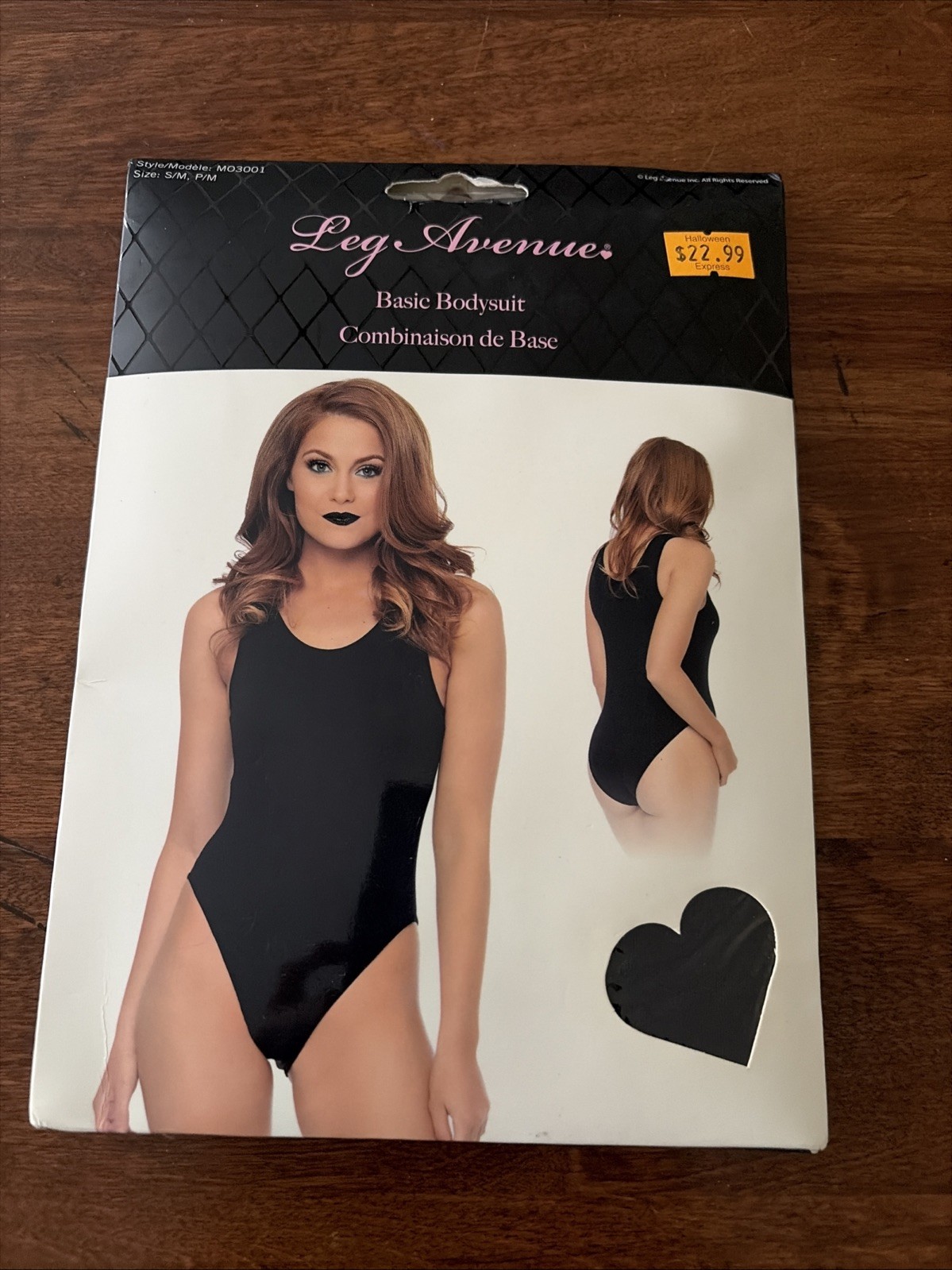 Leg Avenue Basic Bodysuit Black Size S/M- M03001 Halloween CostumeScoop Neck NIP