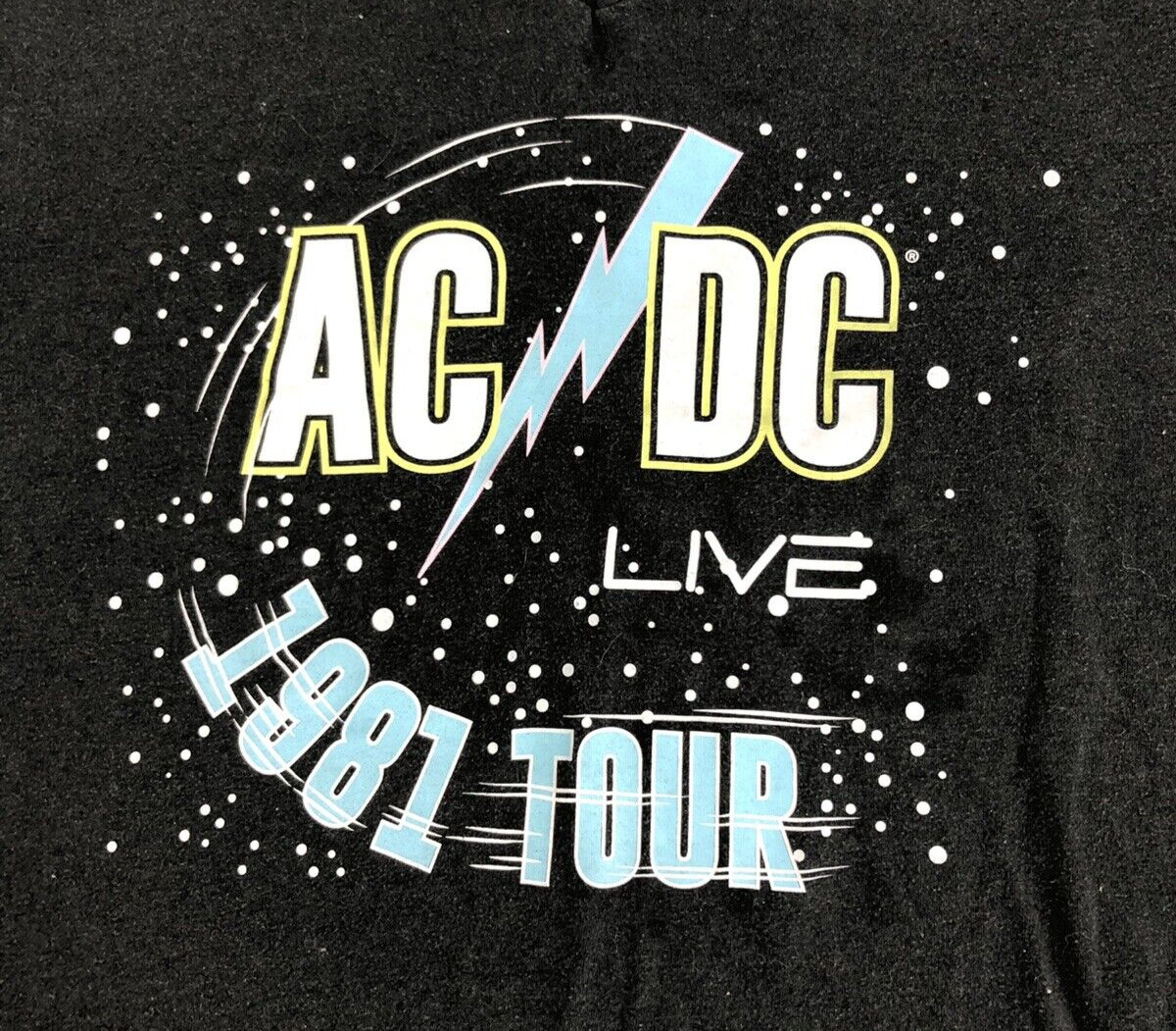 AC/DC Band Tee Shirt Womens XL 1981 Live Tour Graphic Short Sleeve Rock Music