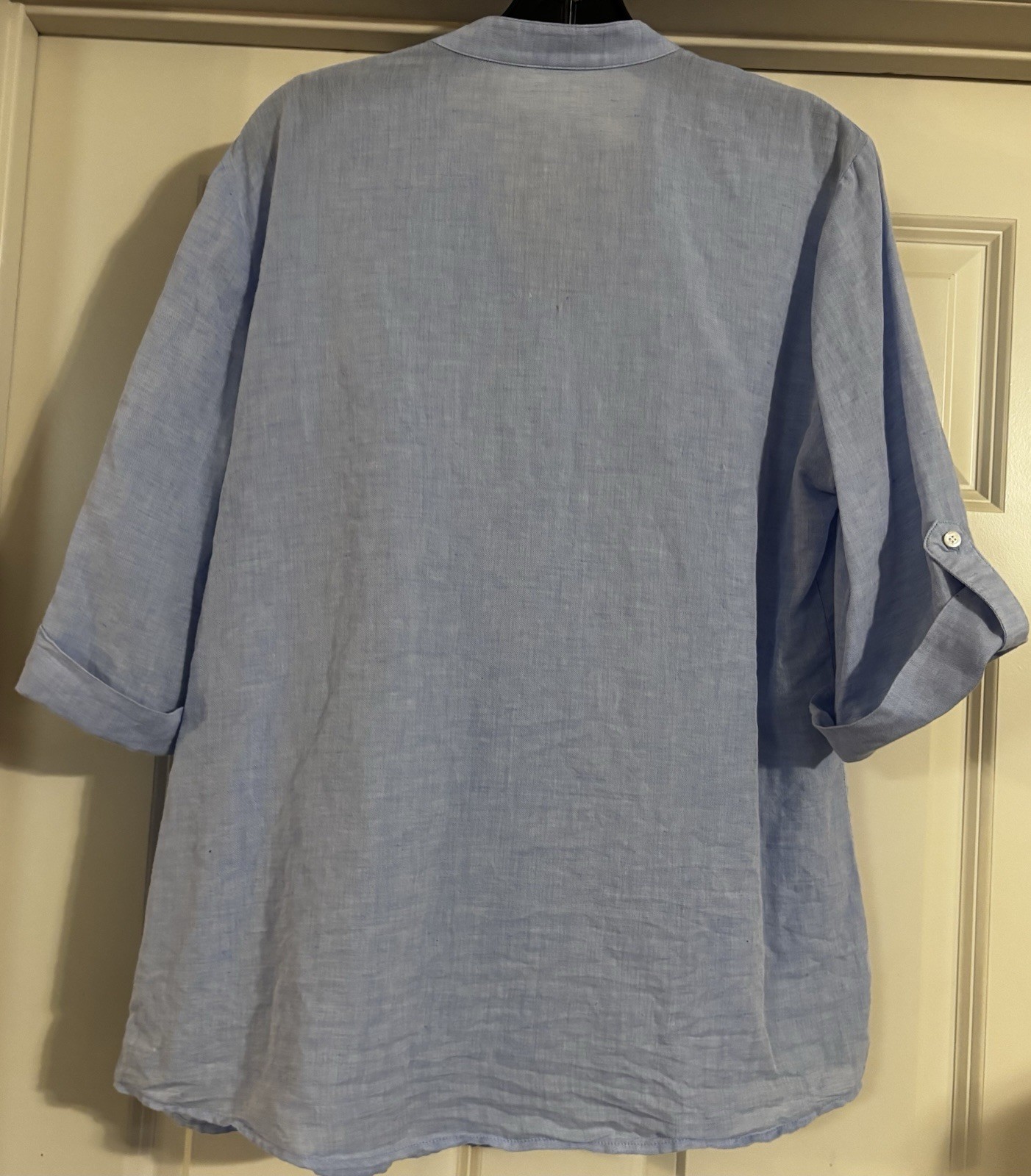 McLaughlin Coastal Preppy Linen Cotton Old Money Quiet Luxury Pintuck Size L
