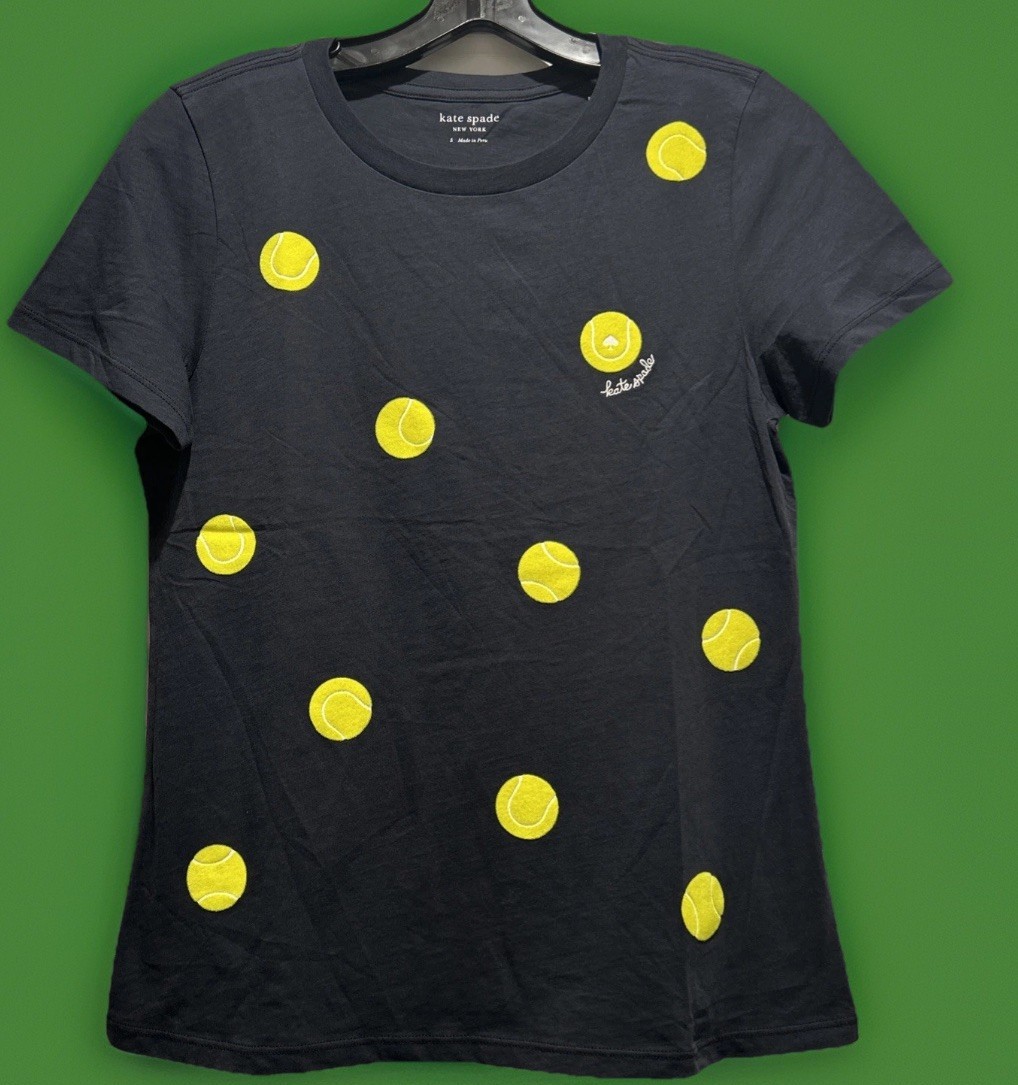 Kate Spade New York Tennis Collection Grand Slam Size Small NWOT Fuzzy Lime Navy