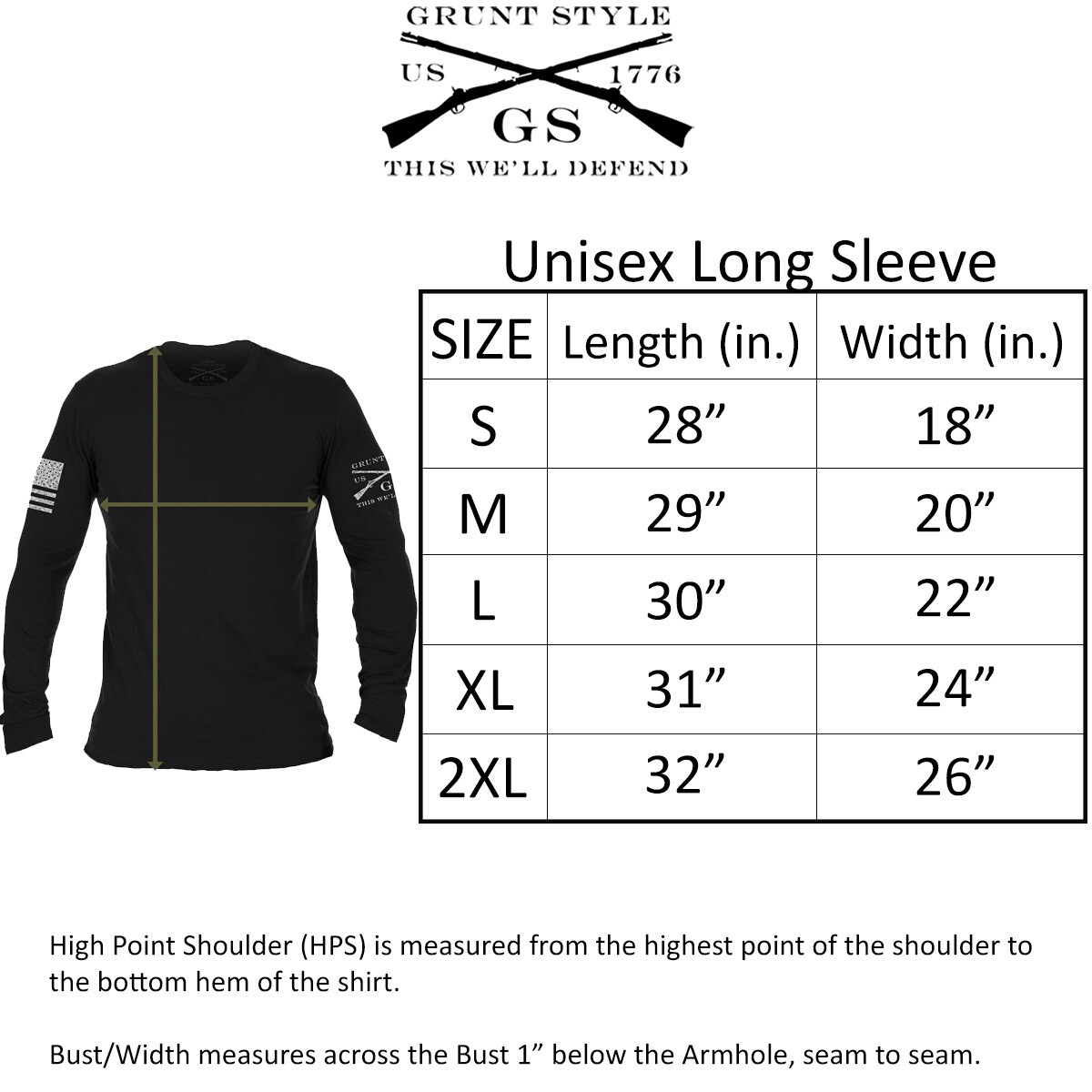 Grunt Style 1776 Flag Long Sleeve T-Shirt – Black