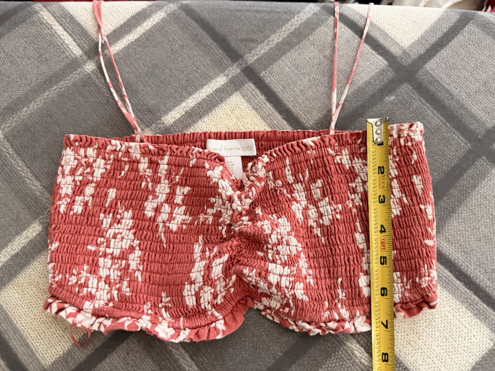House of Harlow 1960 Boho-inspired Beaded Festival Sweetheart Crop Top – Size S