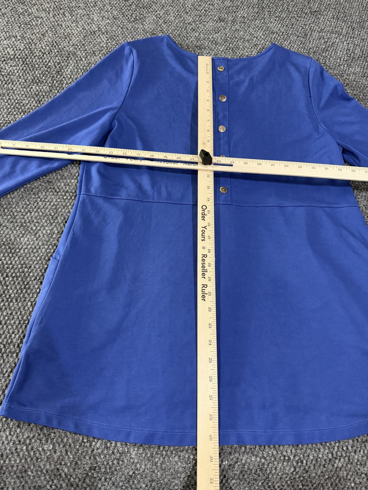 Soft Surroundings Blouse Womens Large Blue Scoop Neck Long Sleeve Tunic Top