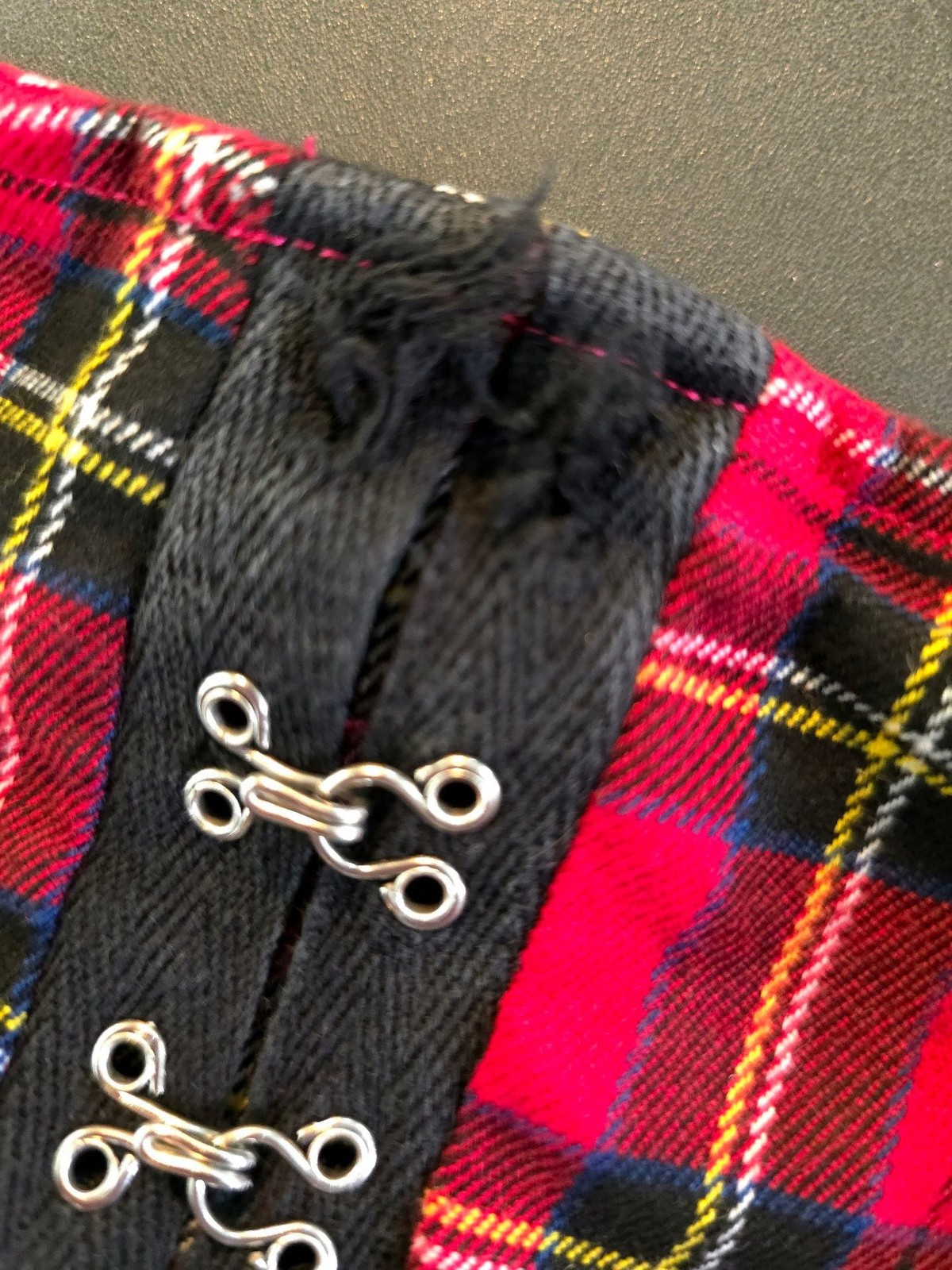 Social Collision Red Plaid Hook-and-Eye Buckle Strap Crop Top
