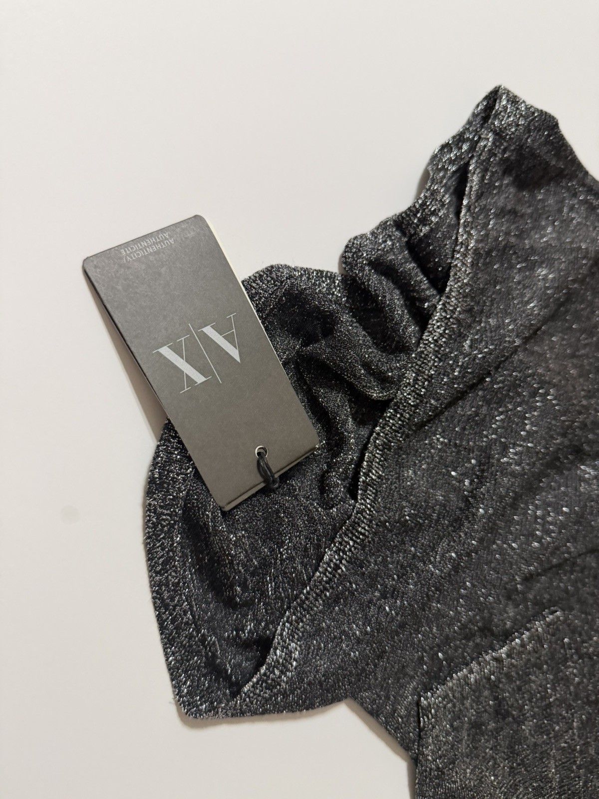 Retired AX Armani Exchange NWT sz XS Very Light Top Long Sleeves Grey Blink $88