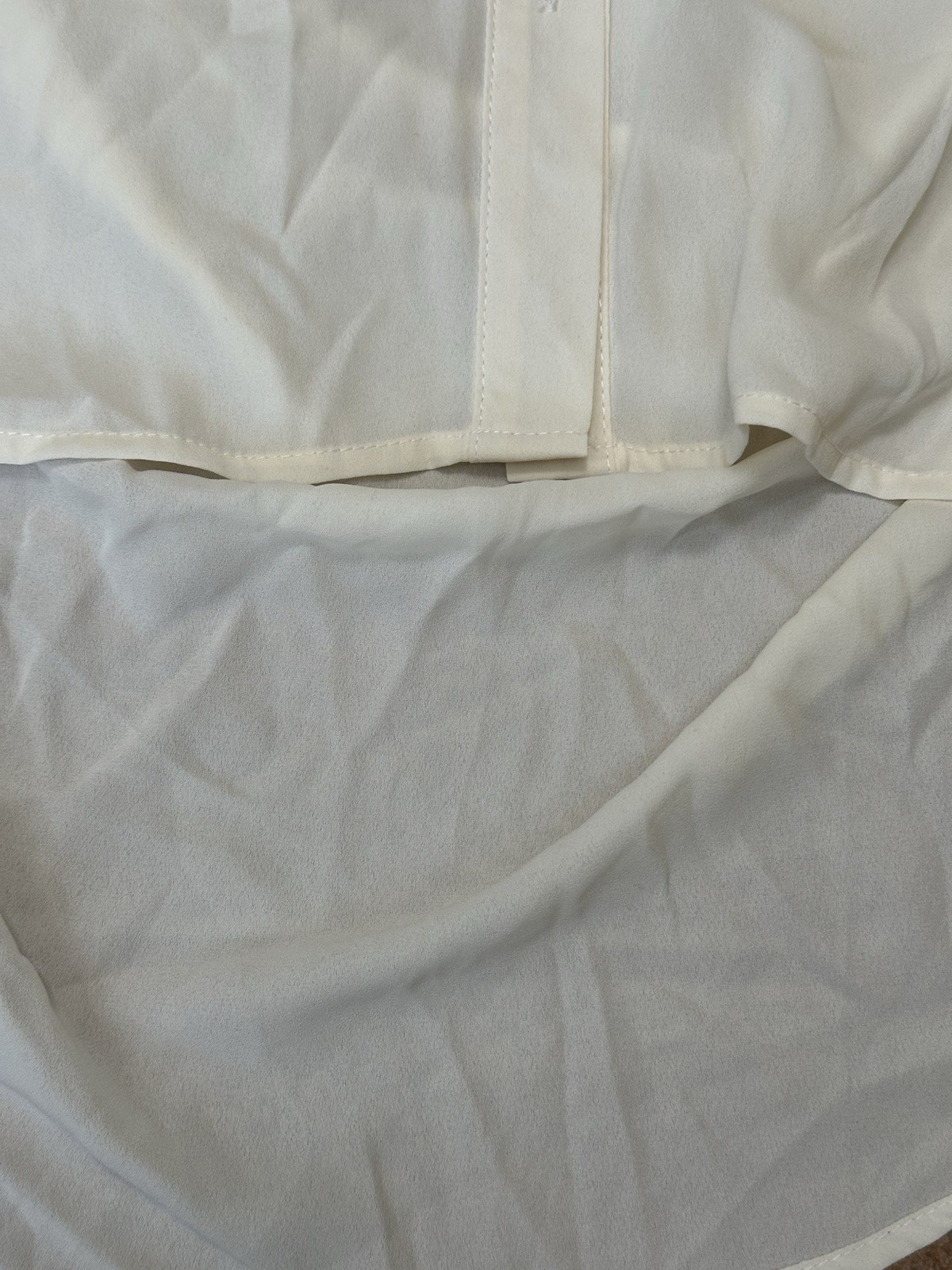 Mono B Cream Lace Blouse With Button Up Front And Tie Back Detail Sz Large