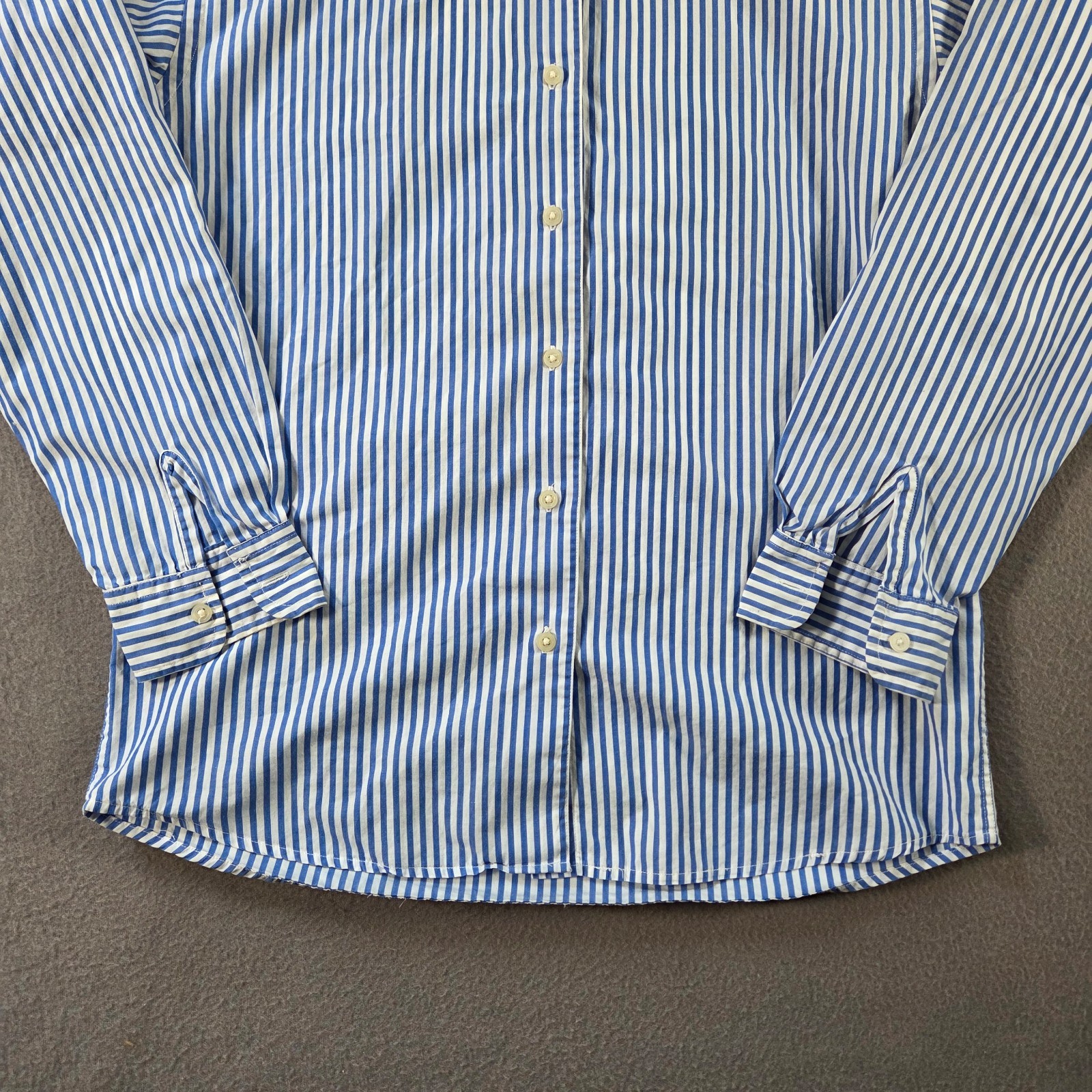 Vintage Brooks Brothers Shirt Womens XS Blue Striped Oxford Button Long Sleeve