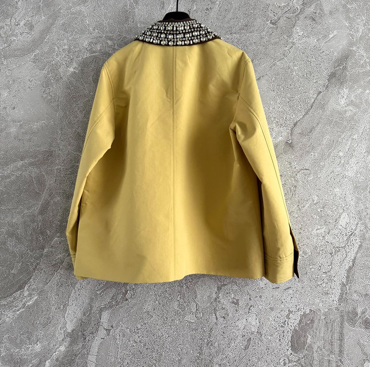 Women Veronica Beard Cotton Beaded Single-breasted Coat Top