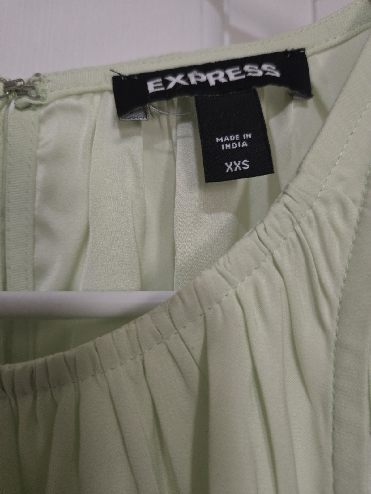 Express XXS Green Chiffon Halter Banded Bottom Top & Yellow Satin Halter Top
