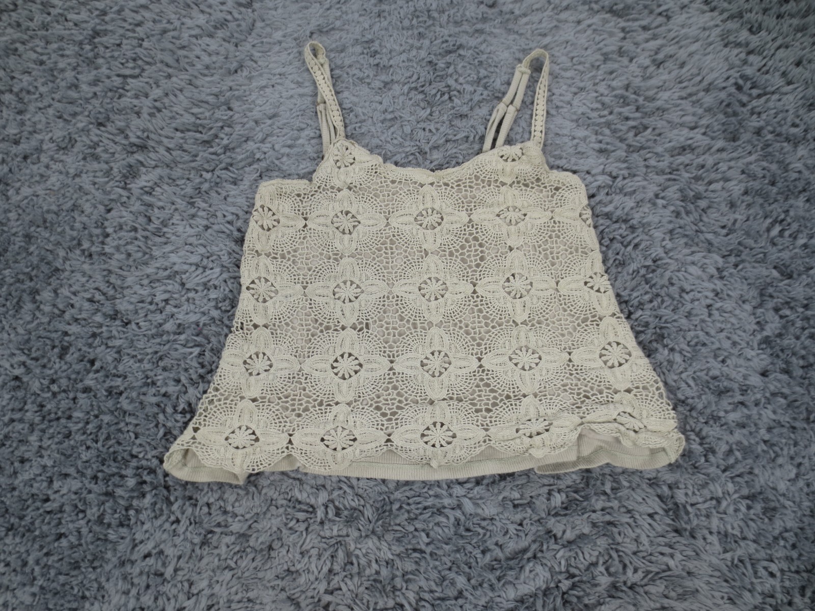Daytrip Top Womens XS Green Floral Lace Front Lined Adjustable Strap Cami